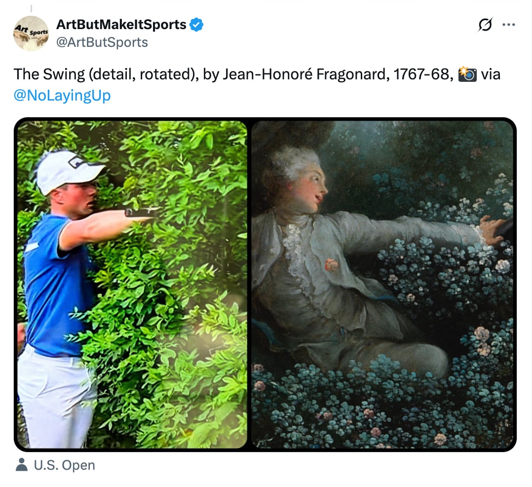 Screenshot of a Twitter post showing @ArtButSports content about Viktor Hovland.