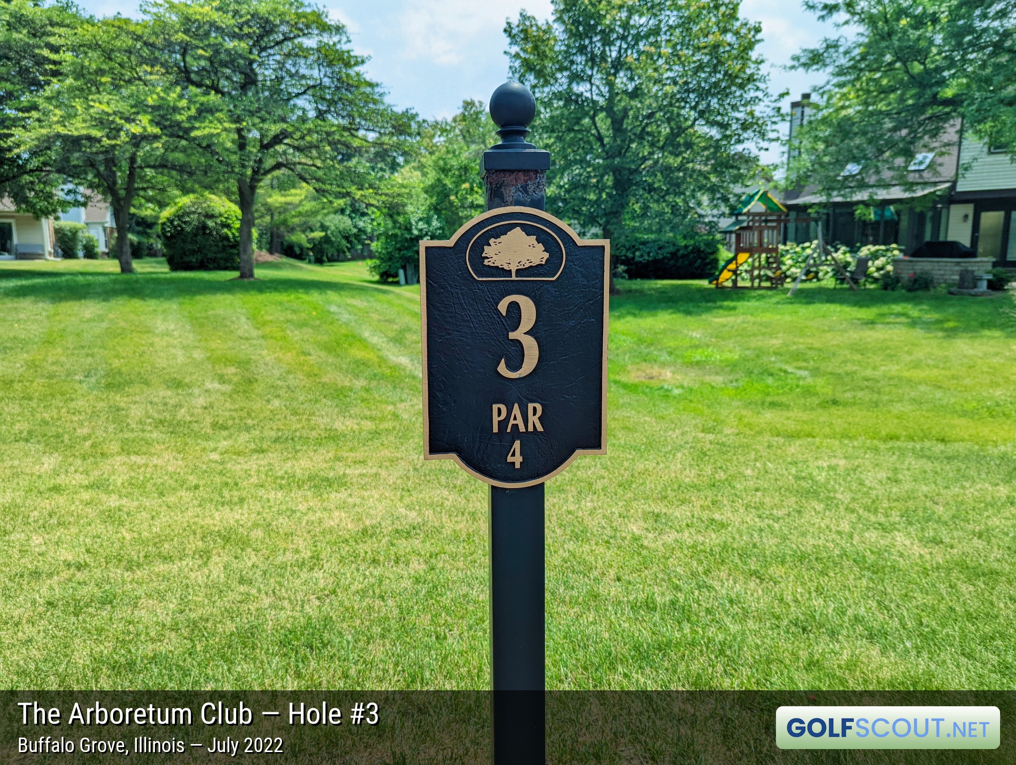 Photo of hole #3 at Arboretum Club in Buffalo Grove, Illinois. 