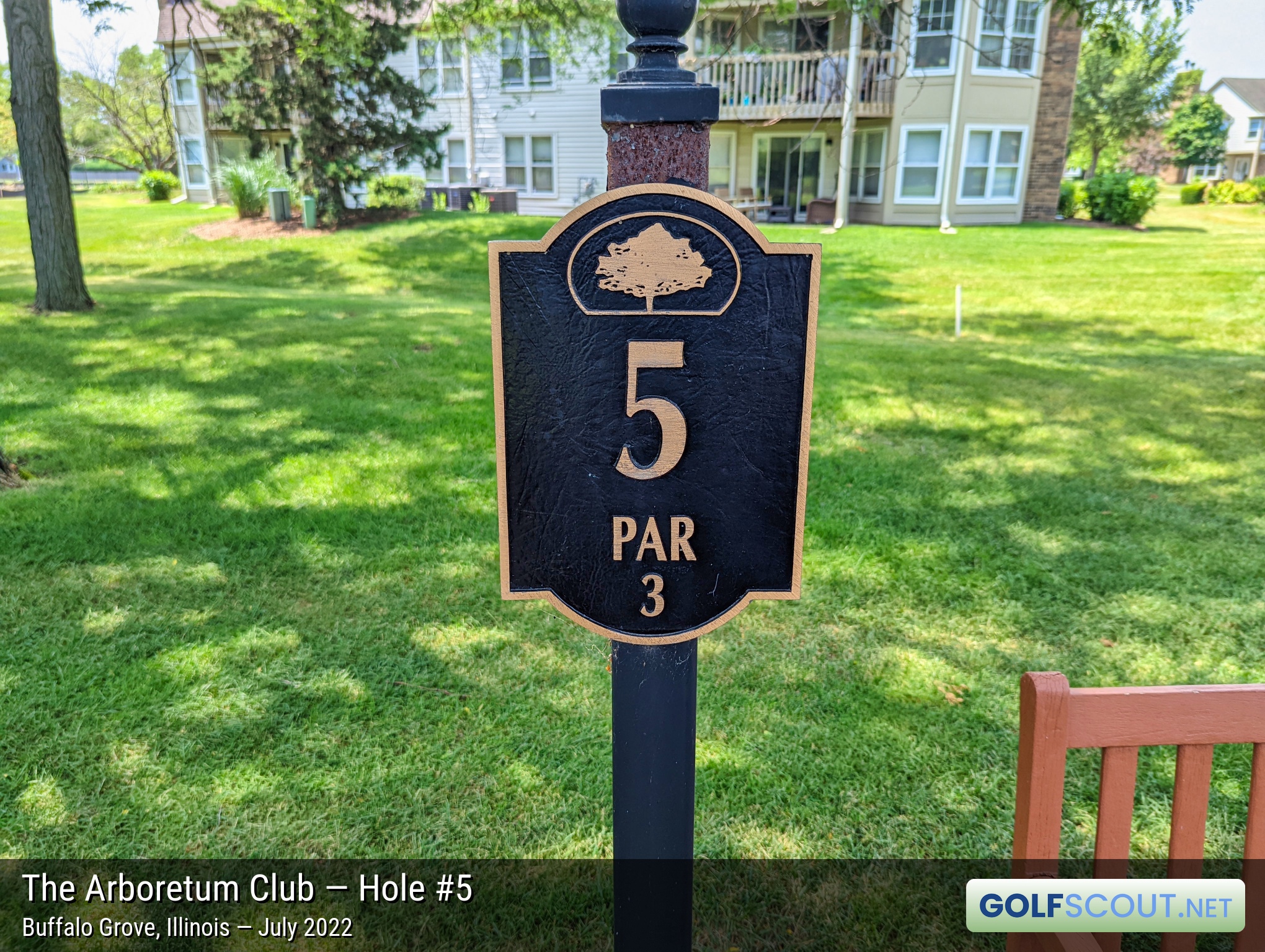 Photo of hole #5 at Arboretum Club in Buffalo Grove, Illinois. 