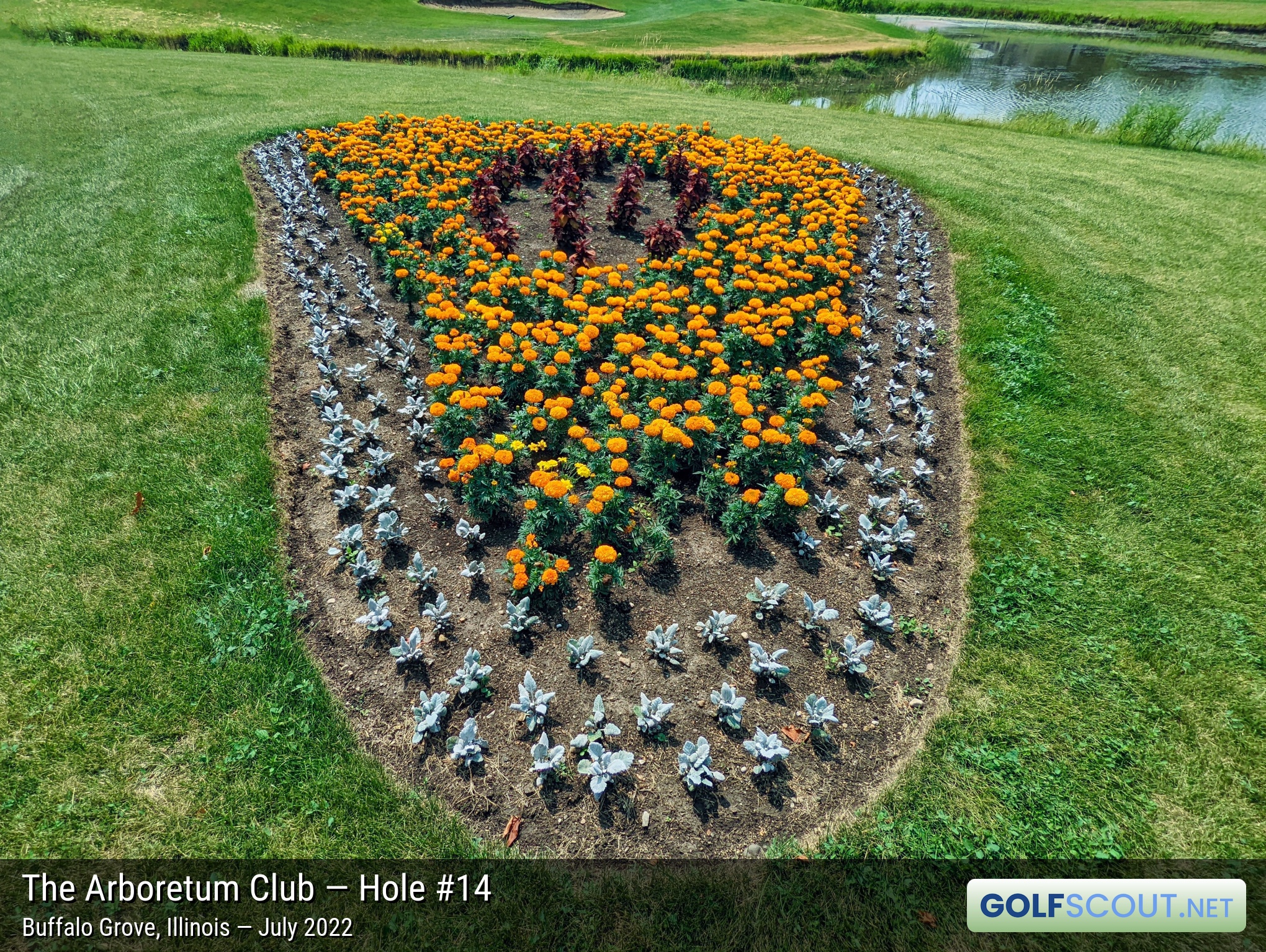 Photo of hole #14 at Arboretum Club in Buffalo Grove, Illinois. 