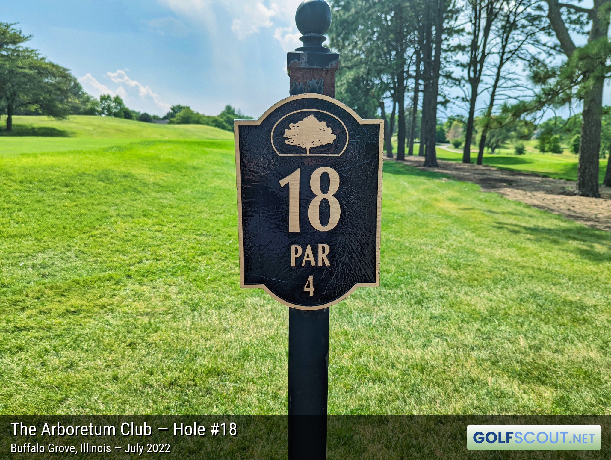 Photo of hole #18 at Arboretum Club in Buffalo Grove, Illinois. 