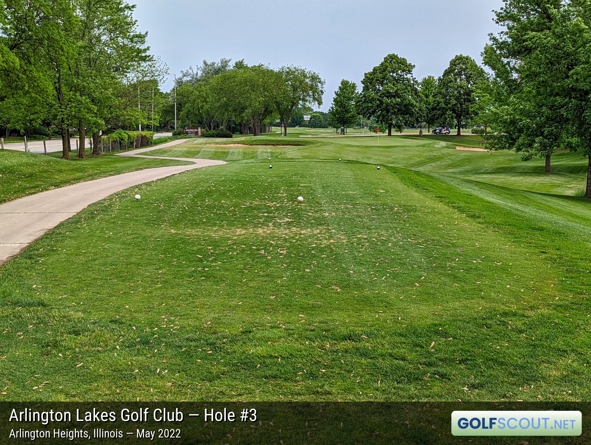 Photo of hole #3 at Arlington Lakes Golf Club in Arlington Heights, Illinois. 