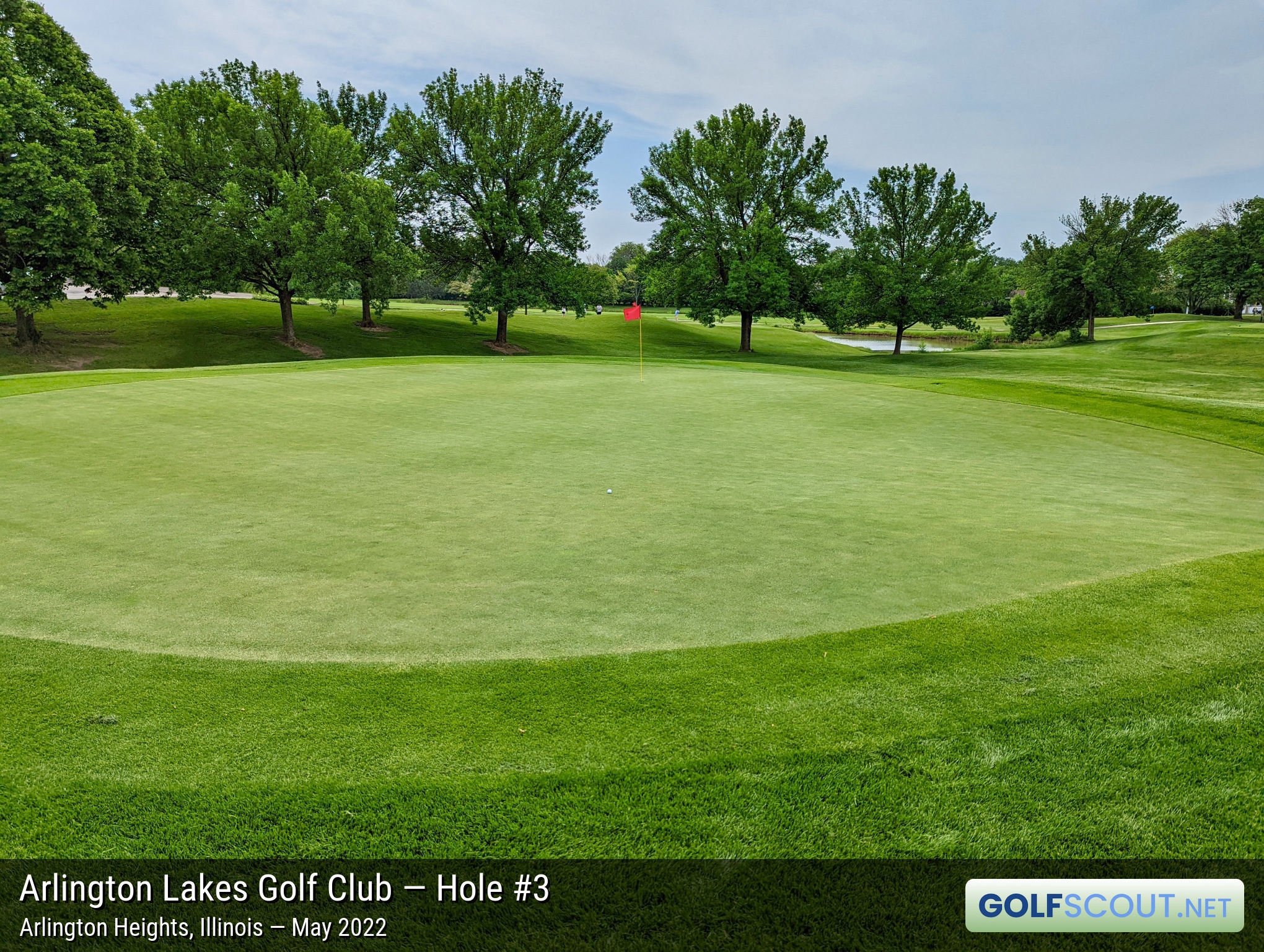 Photo of hole #3 at Arlington Lakes Golf Club in Arlington Heights, Illinois. 