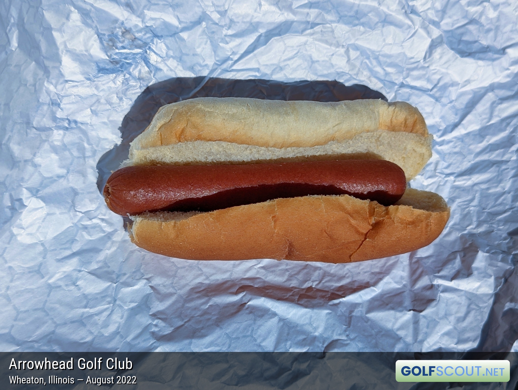 Photo of the food and dining at Arrowhead Golf Club in Wheaton, Illinois. Photo of the hot dog at Arrowhead Golf Club in Wheaton, Illinois.