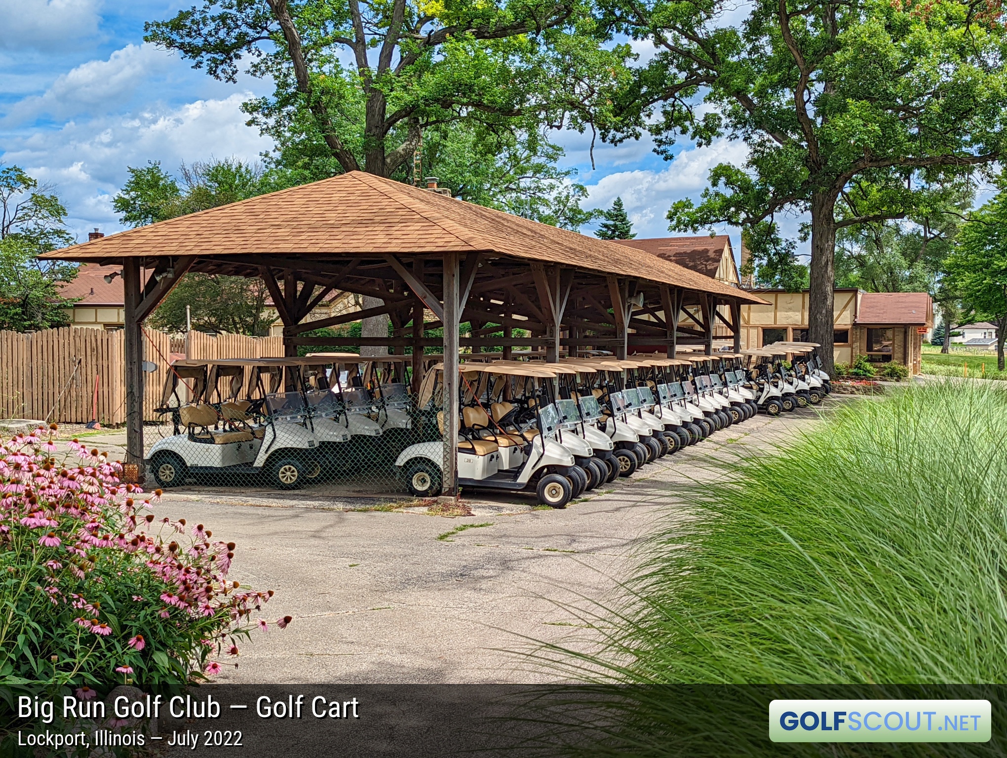 Photo of the golf carts at Big Run Golf Club in Lockport, Illinois. 