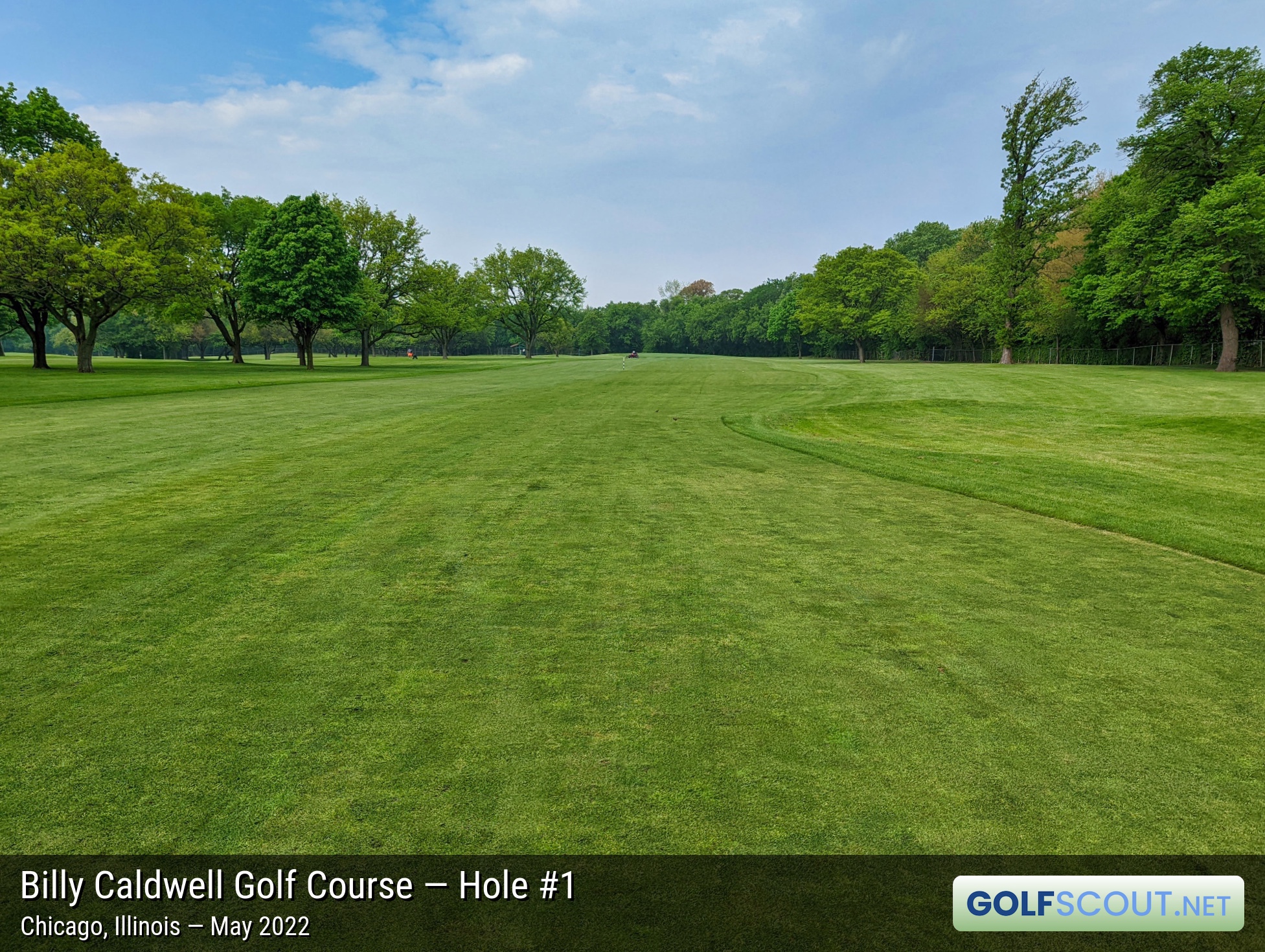 Photo of hole #1 at Billy Caldwell Golf Course in Chicago, Illinois. 