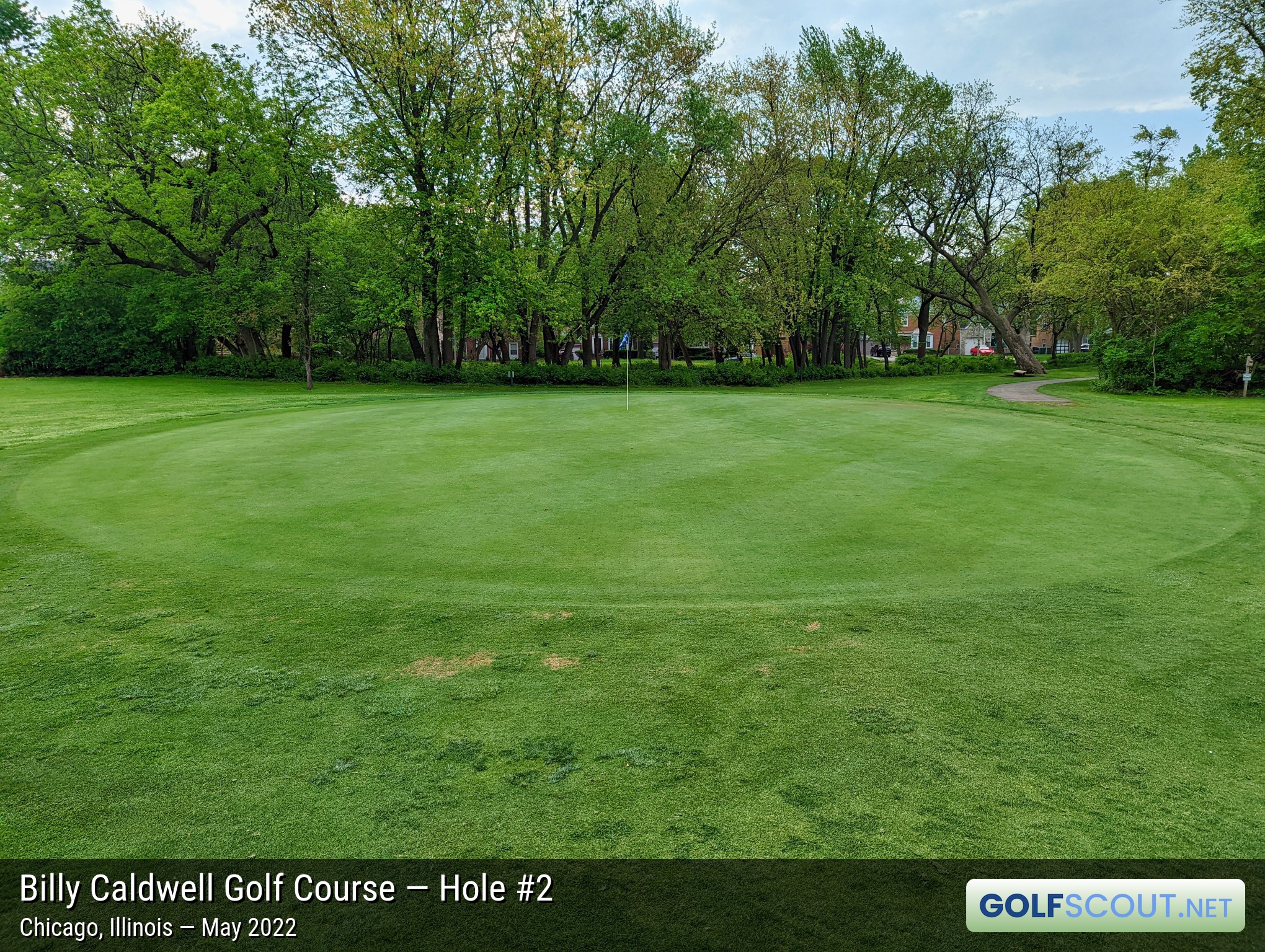 Photo of hole #2 at Billy Caldwell Golf Course in Chicago, Illinois. 
