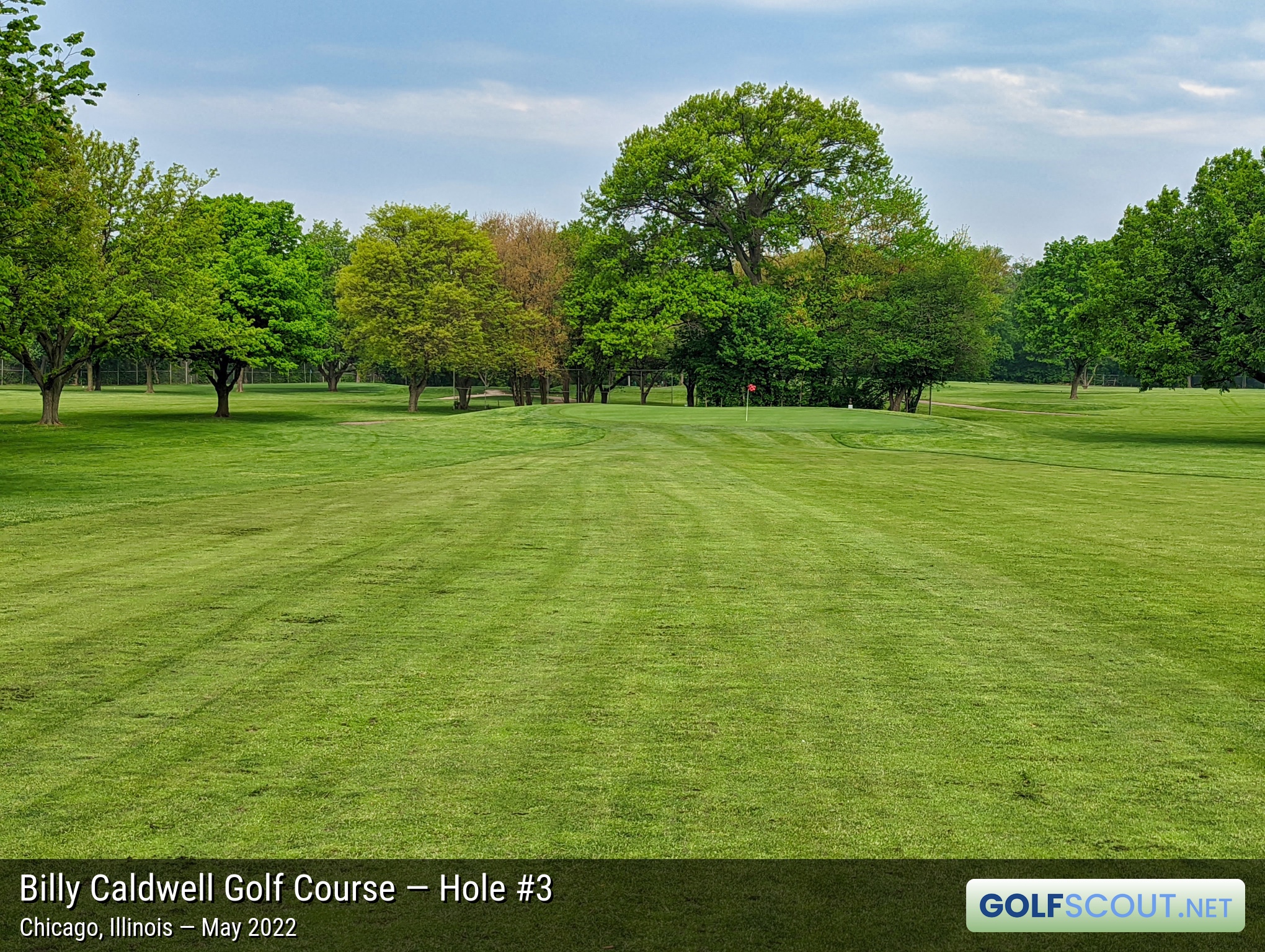 Photo of hole #3 at Billy Caldwell Golf Course in Chicago, Illinois. 