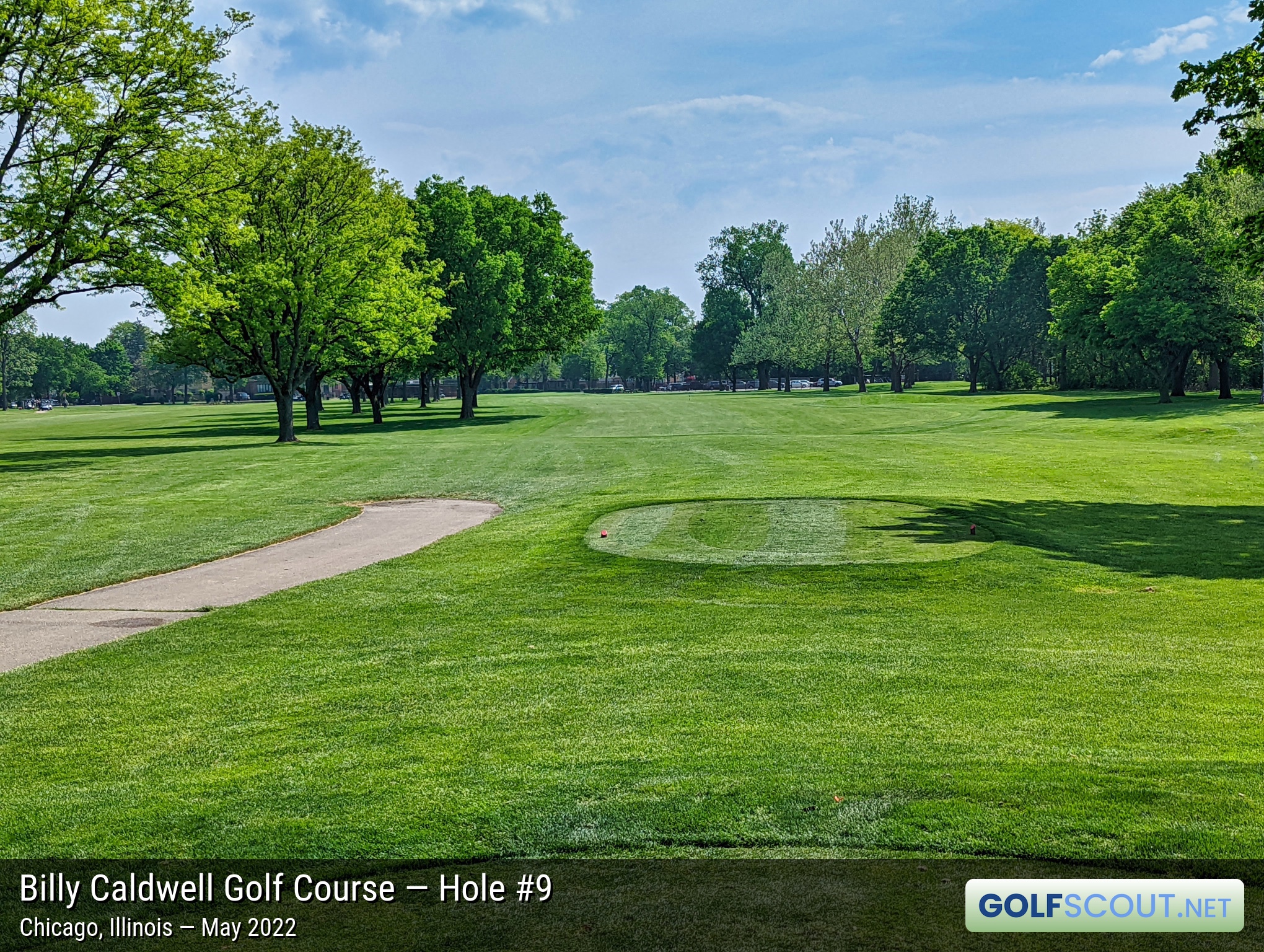 Photo of hole #9 at Billy Caldwell Golf Course in Chicago, Illinois. 