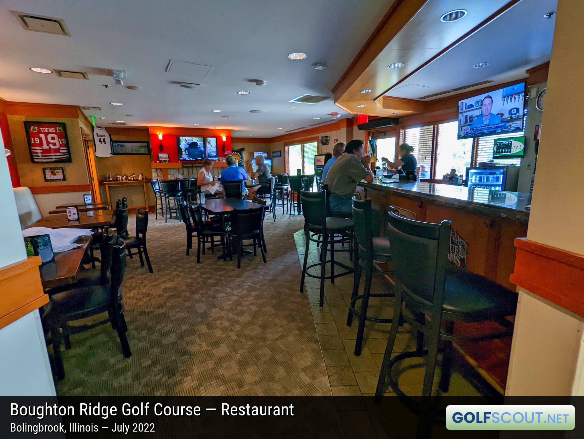 Photo of the restaurant at Boughton Ridge Golf Course in Bolingbrook, Illinois. 