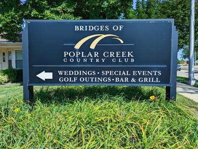 Bridges of Poplar Creek Country Club Entrance Sign
