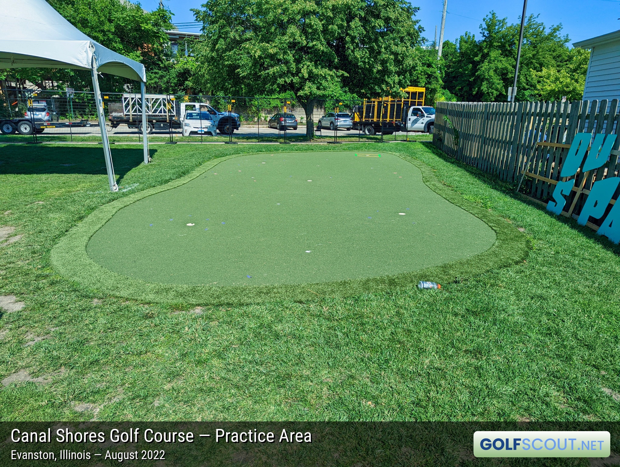 Photo of the practice area at Canal Shores Golf Course in Evanston, Illinois. 