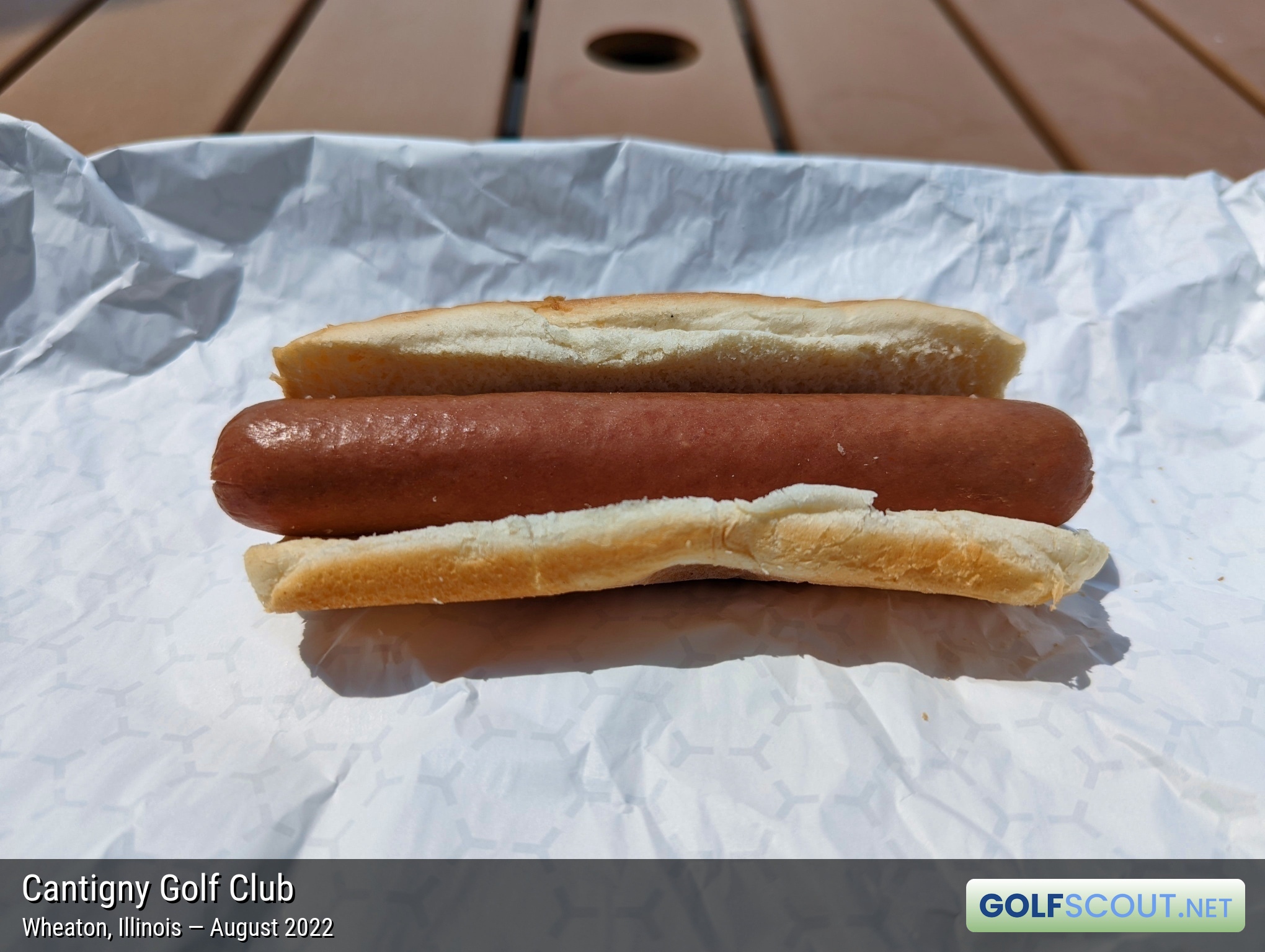 Photo of the food and dining at Cantigny Golf Club in Wheaton, Illinois. Photo of the hot dog at Cantigny Golf Club in Wheaton, Illinois.