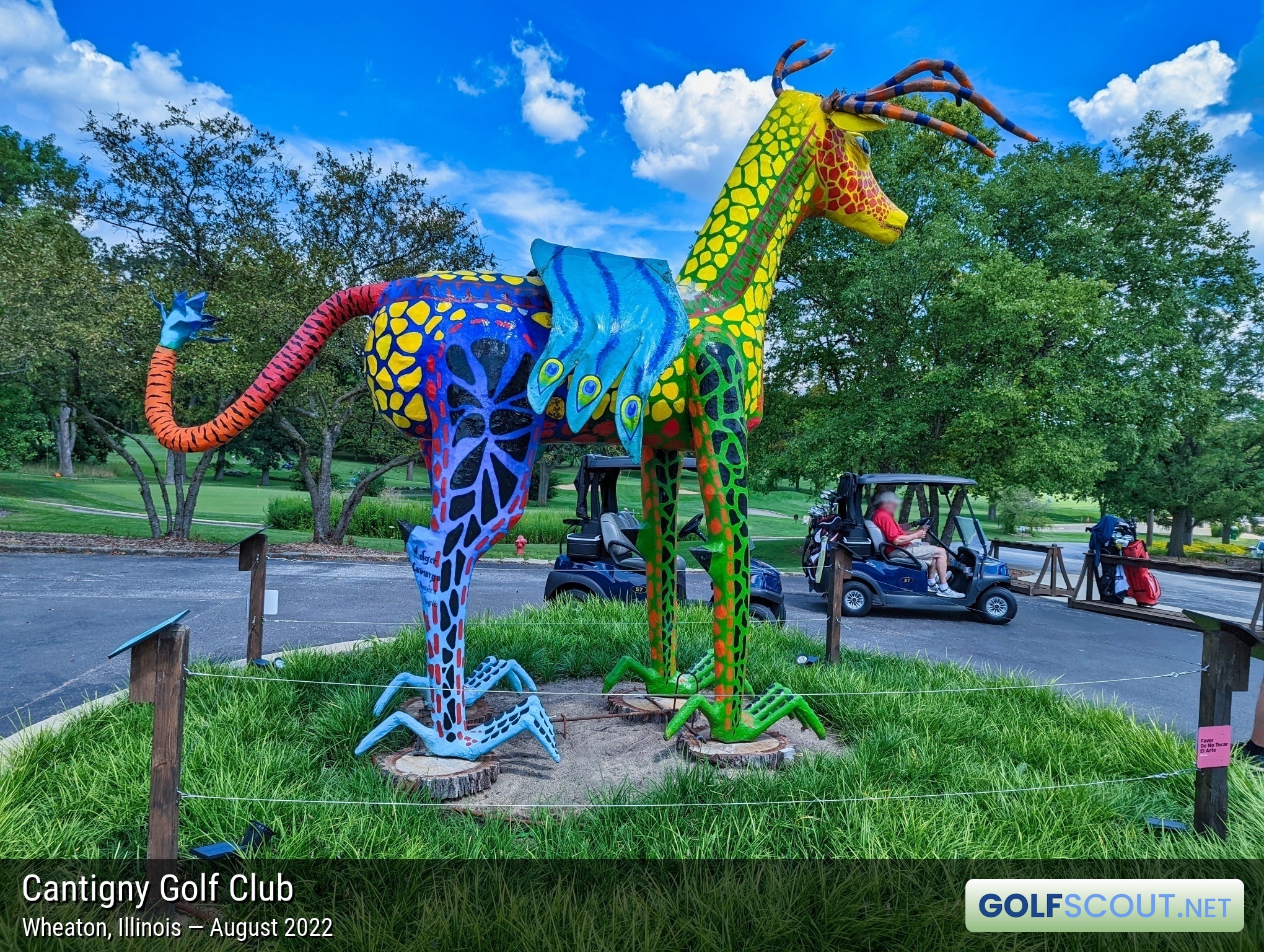 Miscellaneous photo of Cantigny Hillside Course in Wheaton, Illinois. This was part of an outdoor art exhibit featuring imaginary creatures inspired by Mexican folklore, entitled “Alebrijes: Creatures of a Dream World” and was on display through October 2022.
