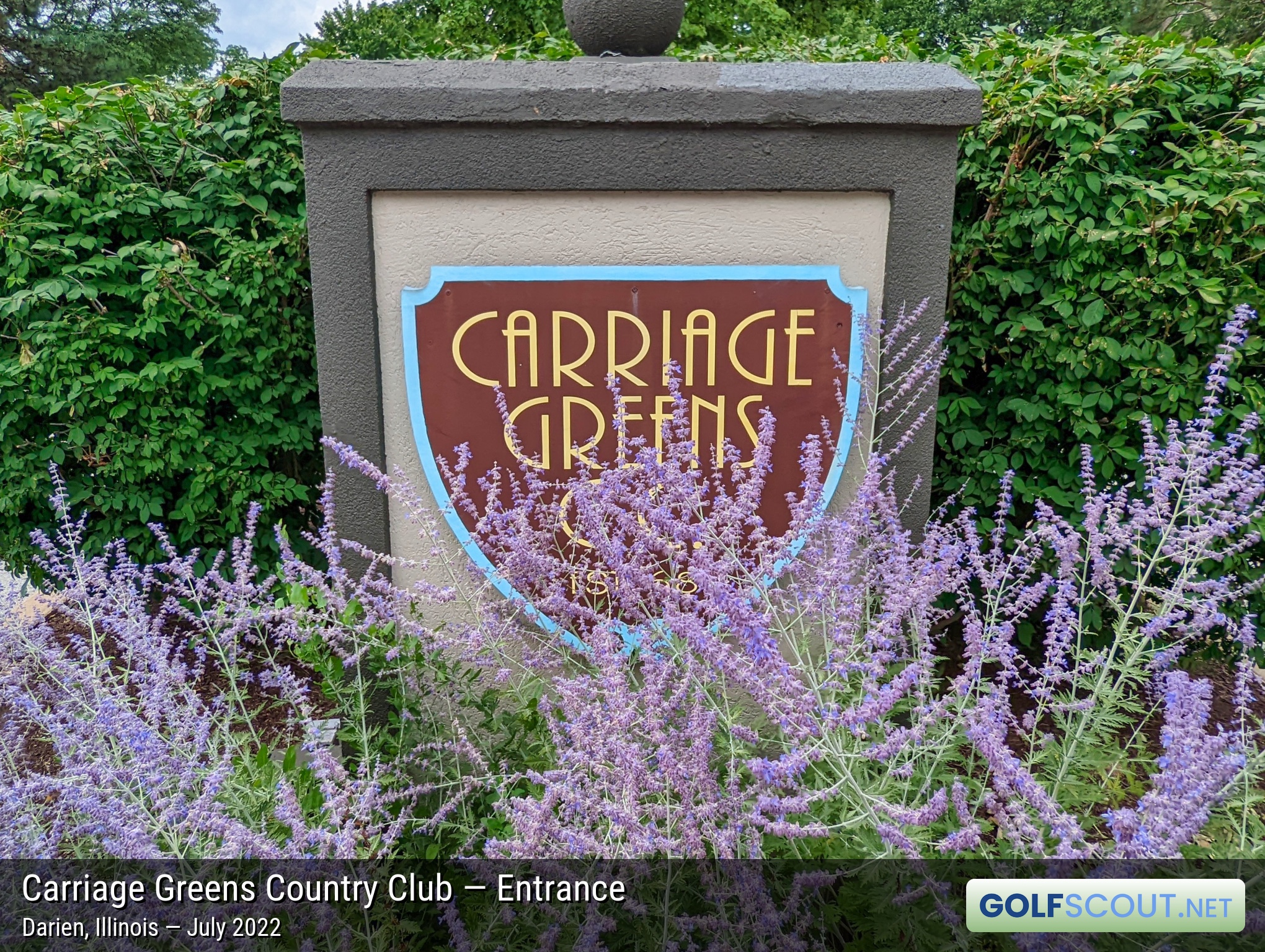 Sign at the entrance to Carriage Greens Country Club