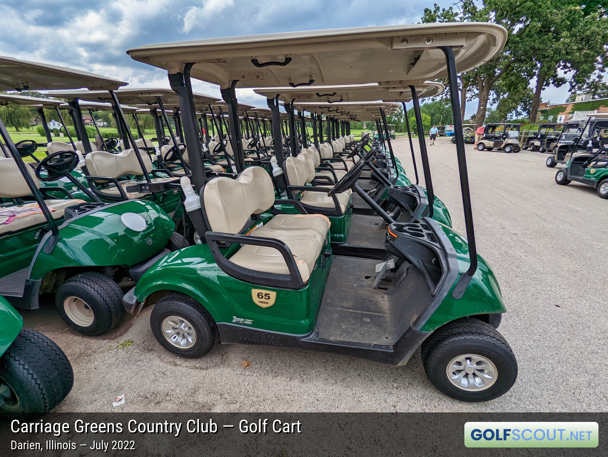 Photo of the golf carts at Carriage Greens Country Club in Darien, Illinois. 