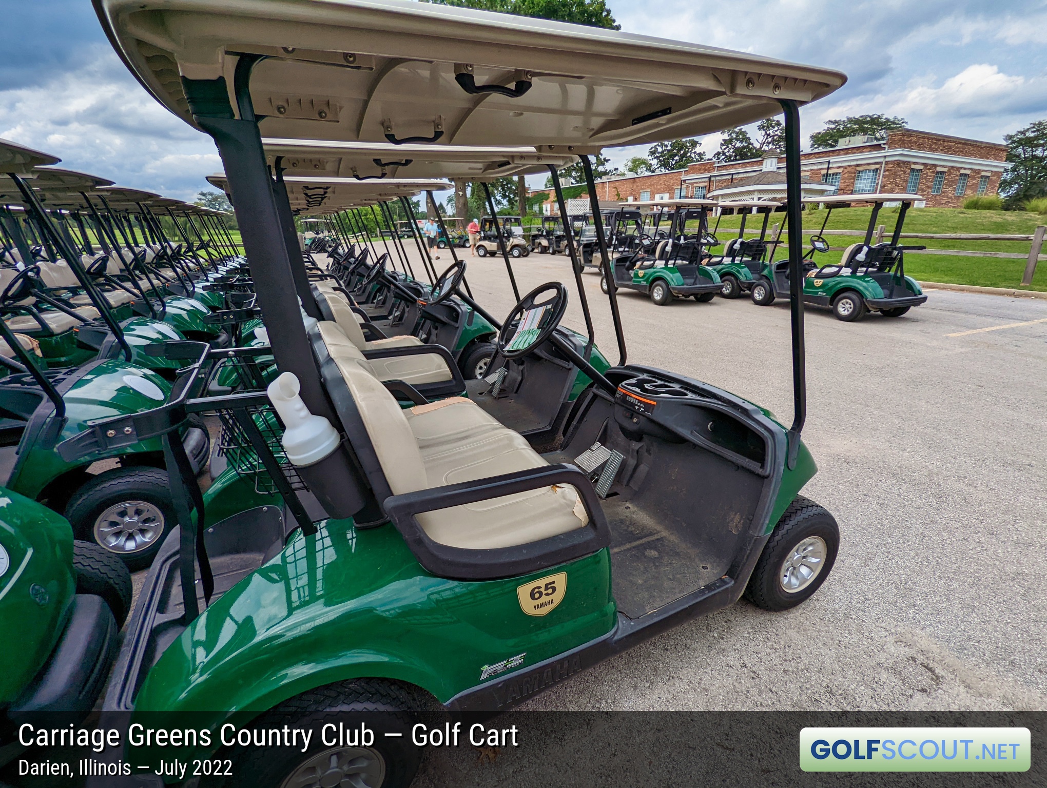 Photo of the golf carts at Carriage Greens Country Club in Darien, Illinois. 