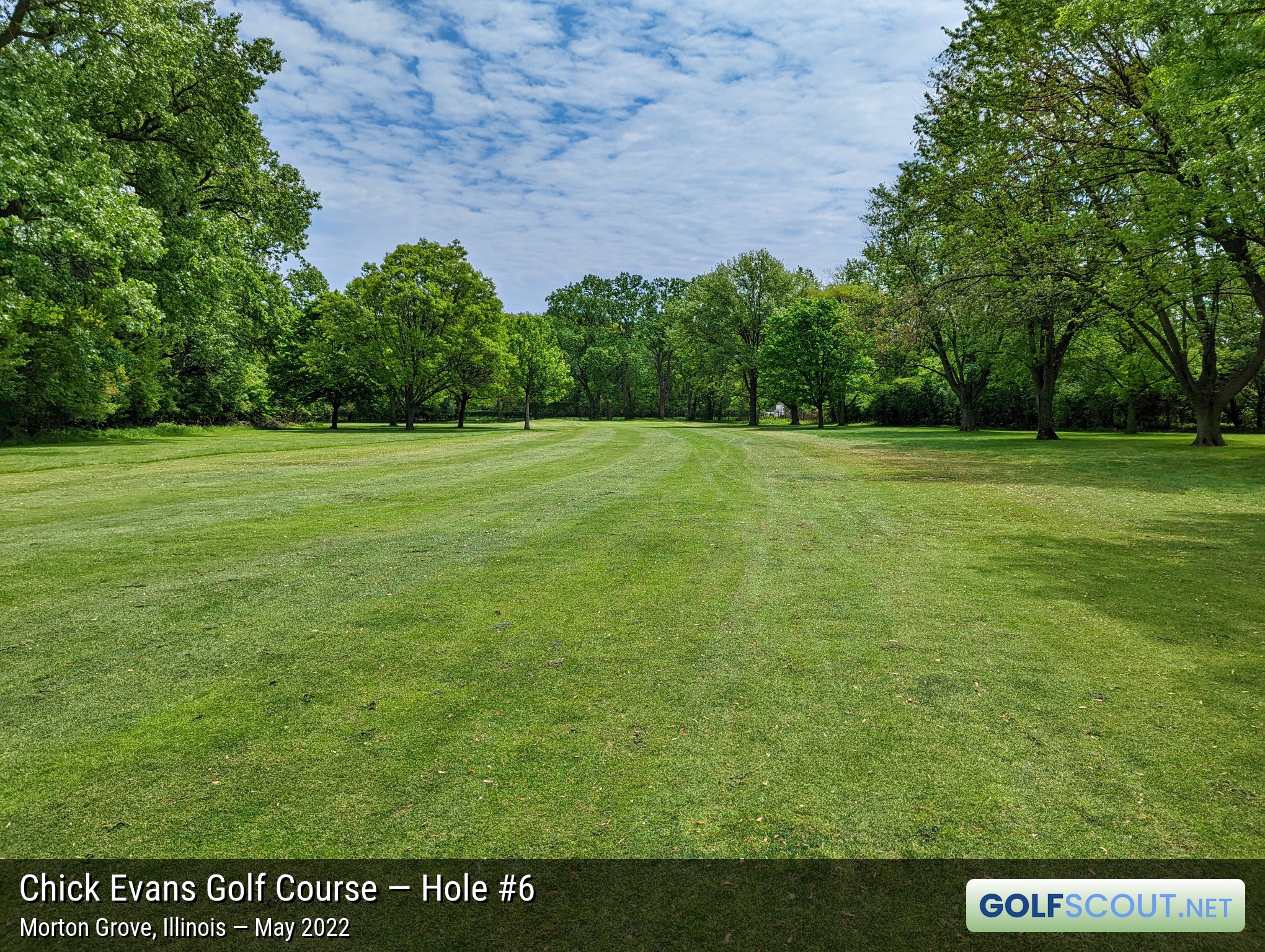 Photo of hole #6 at Chick Evans Golf Course in Morton Grove, Illinois. 