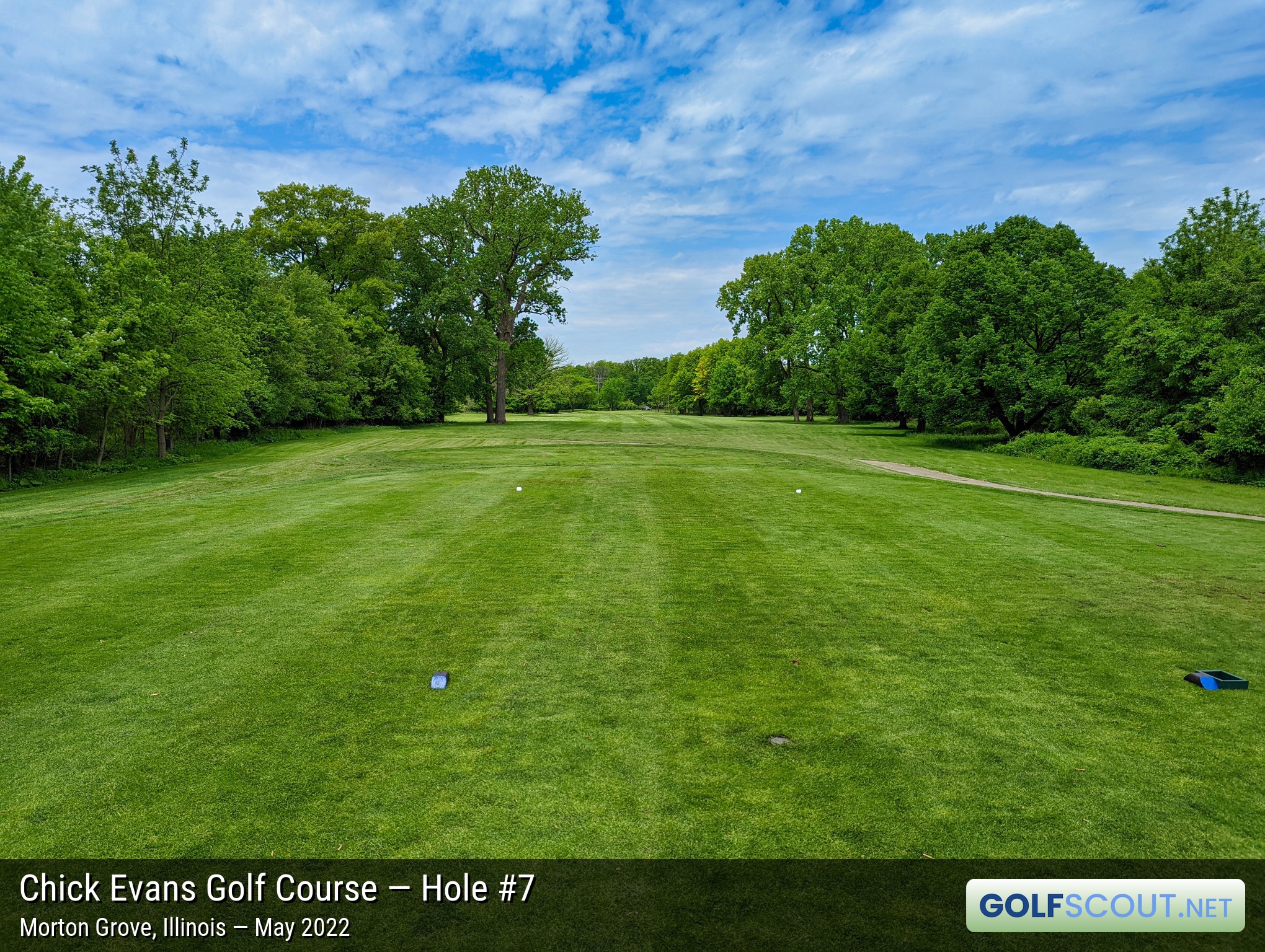 Photo of hole #7 at Chick Evans Golf Course in Morton Grove, Illinois. 