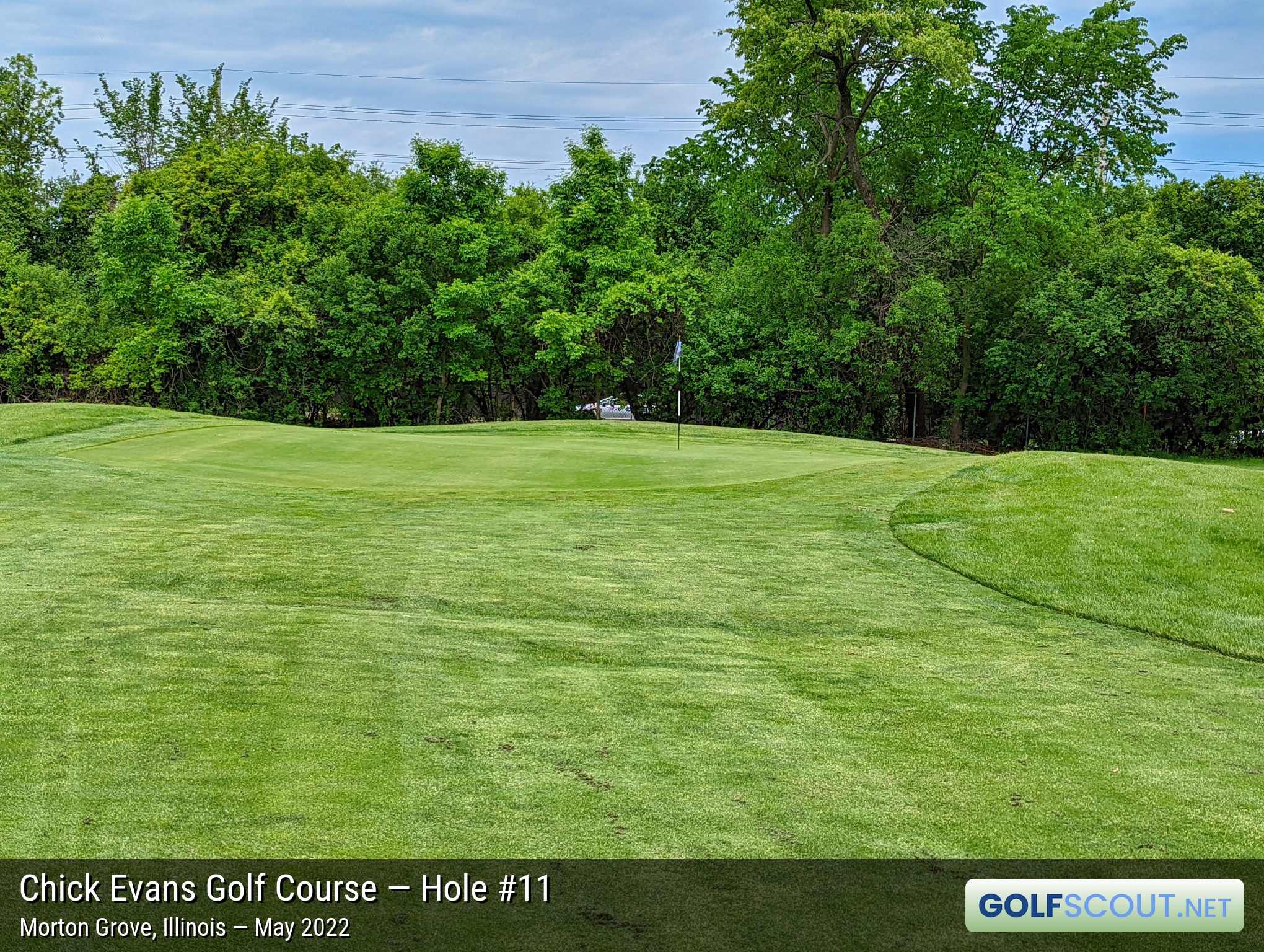 Photo of hole #11 at Chick Evans Golf Course in Morton Grove, Illinois. 