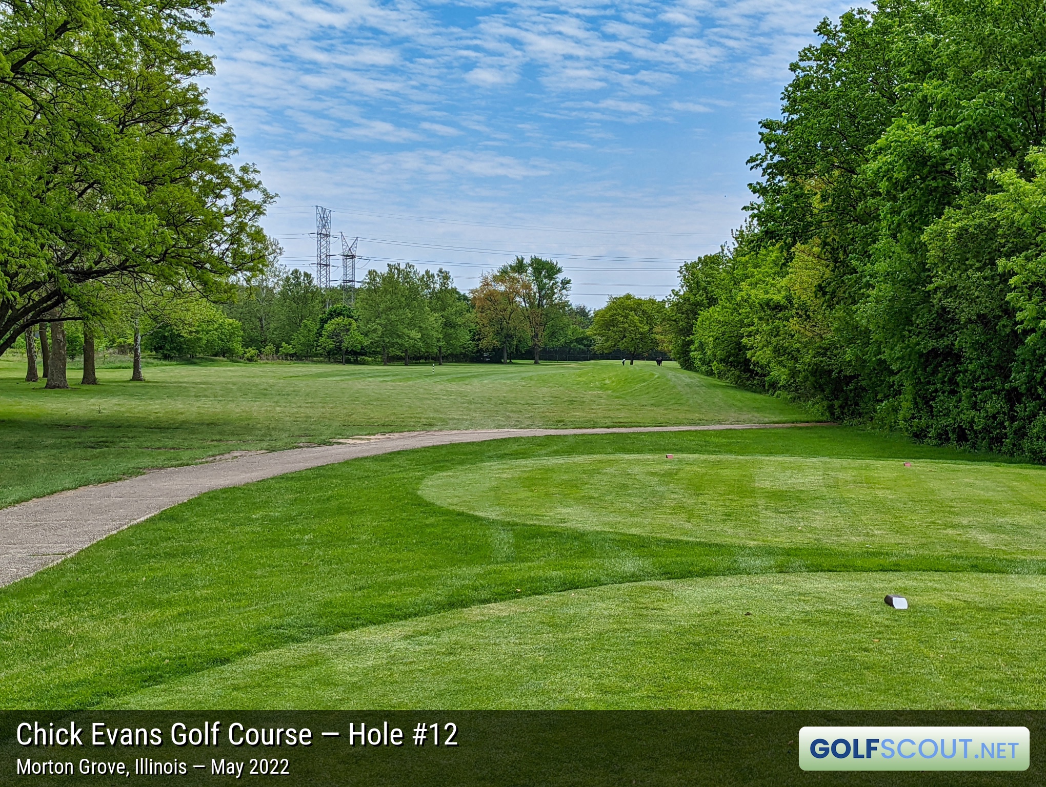 Photo of hole #12 at Chick Evans Golf Course in Morton Grove, Illinois. 