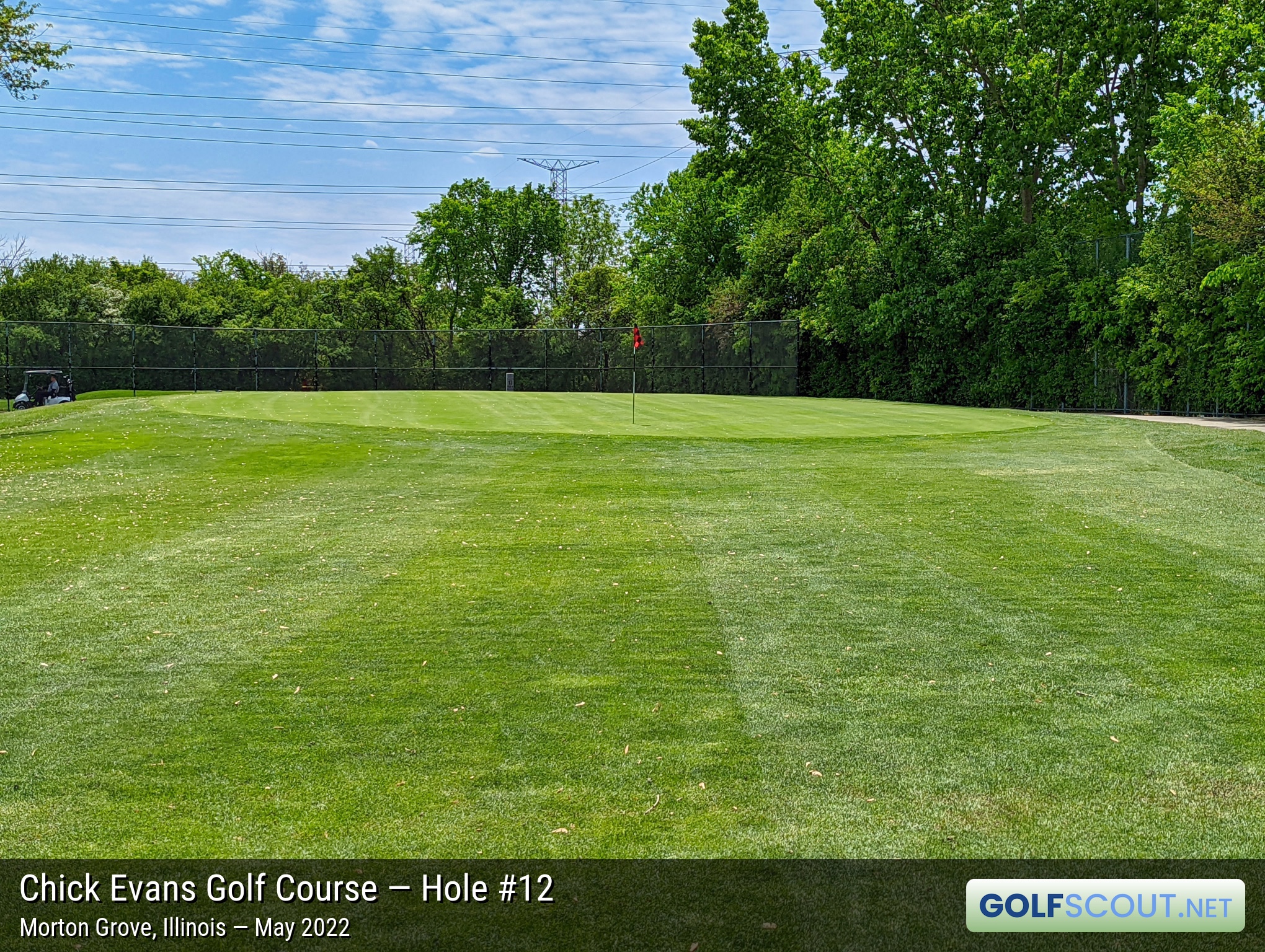 Photo of hole #12 at Chick Evans Golf Course in Morton Grove, Illinois. 