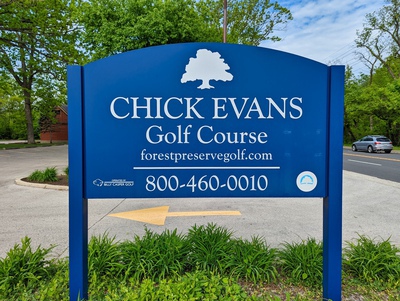 Chick Evans Golf Course Entrance Sign