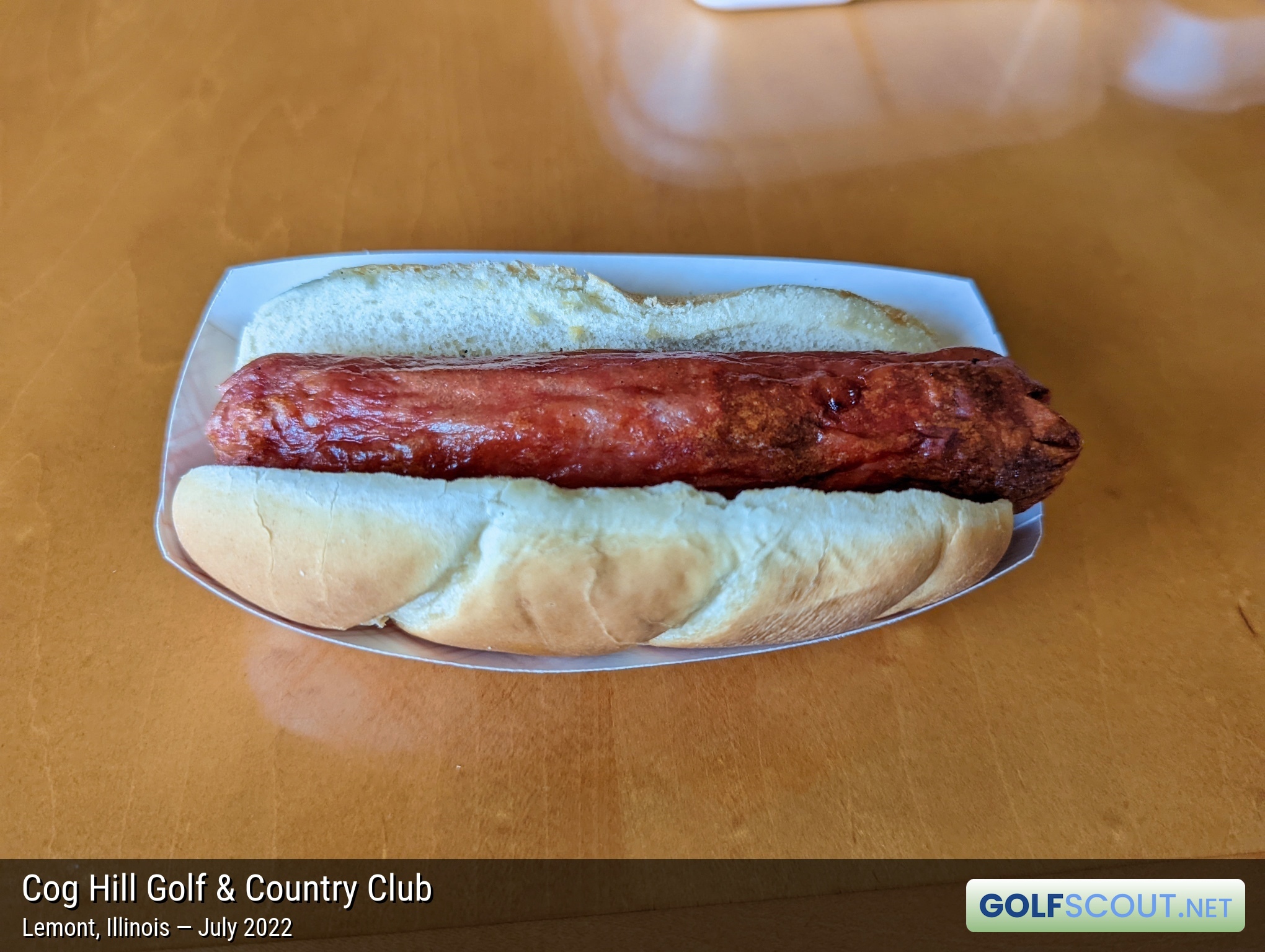 Photo of the food and dining at Cog Hill Golf & Country Club in Lemont, Illinois. Photo of the hot dog at Cog Hill Golf & Country Club in Lemont, Illinois.
