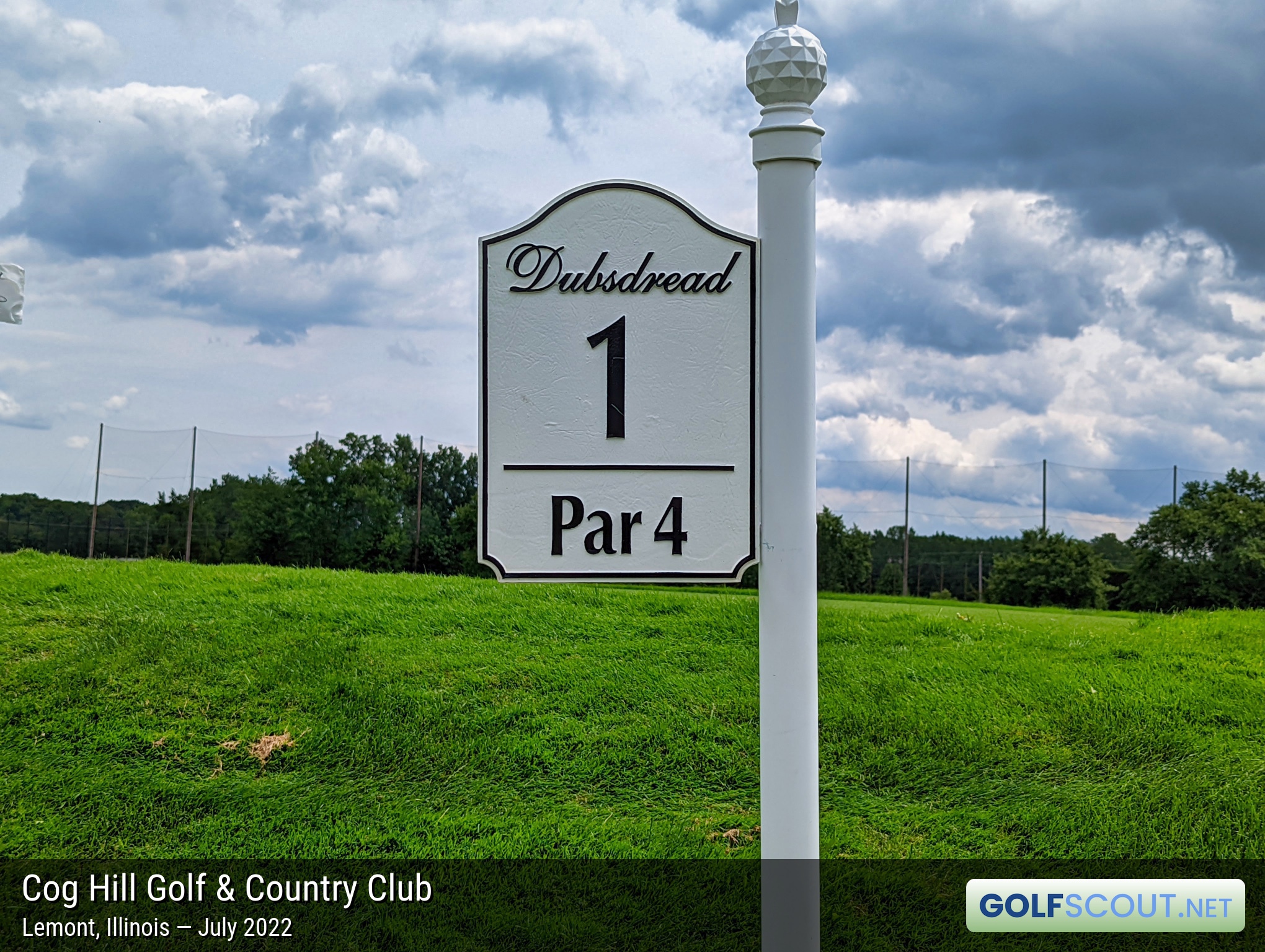 Miscellaneous photo of Cog Hill Course #4 - Dubsdread in Lemont, Illinois. Dubs hole #1 signage.