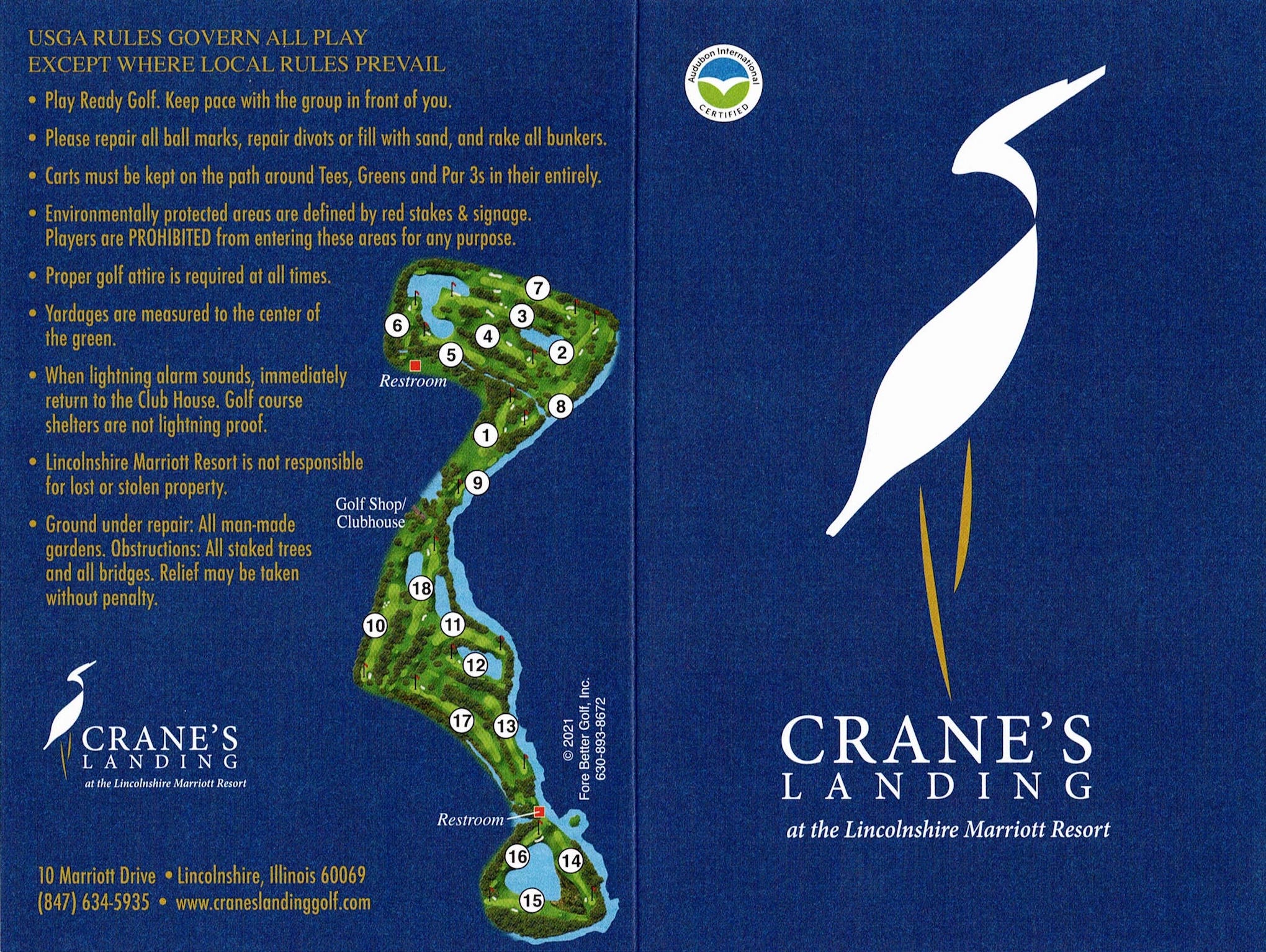 Scan of the scorecard from Crane's Landing Golf Club in Lincolnshire, Illinois. 
