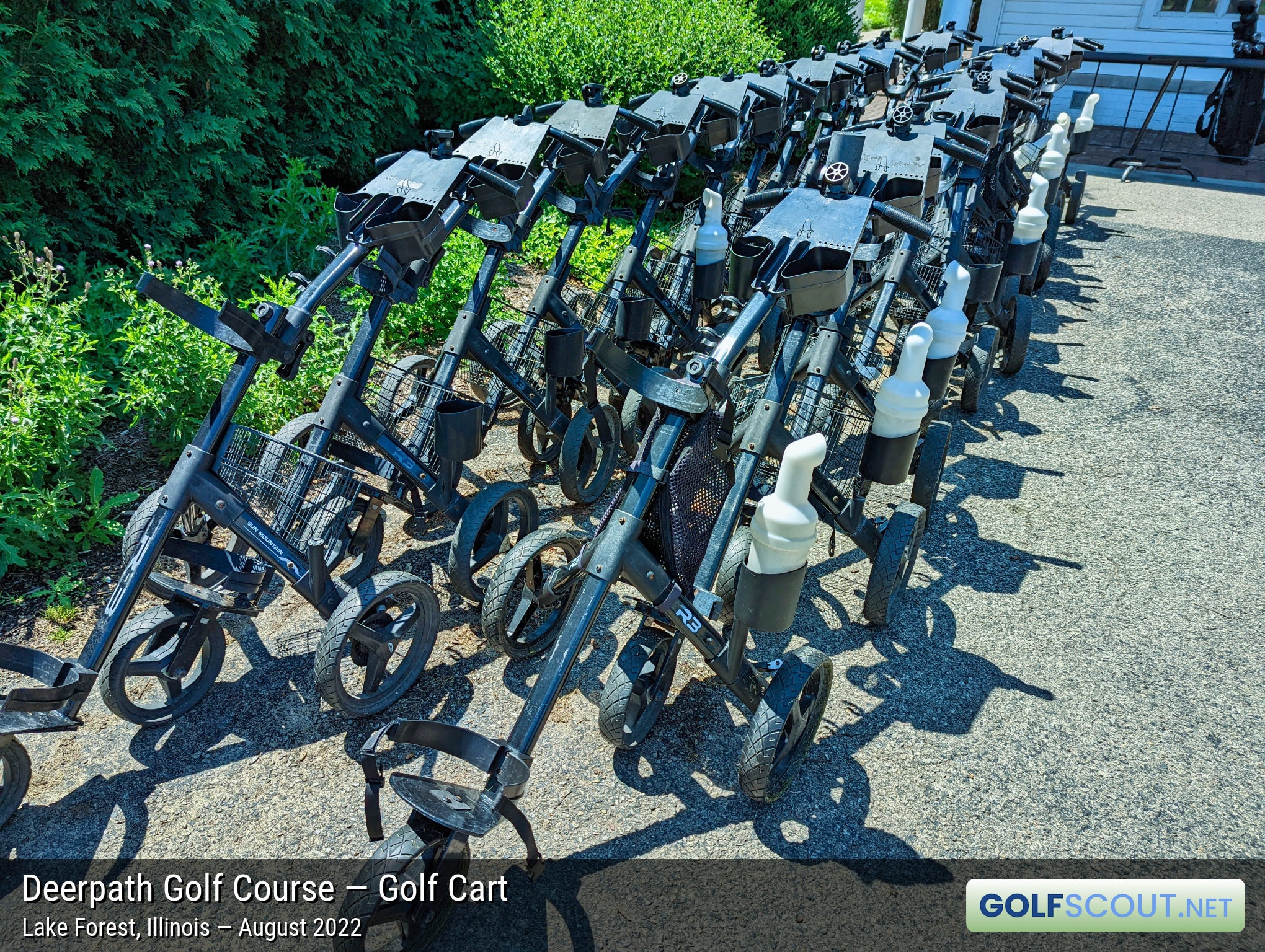 Photo of the golf carts at Deerpath Golf Course in Lake Forest, Illinois. 