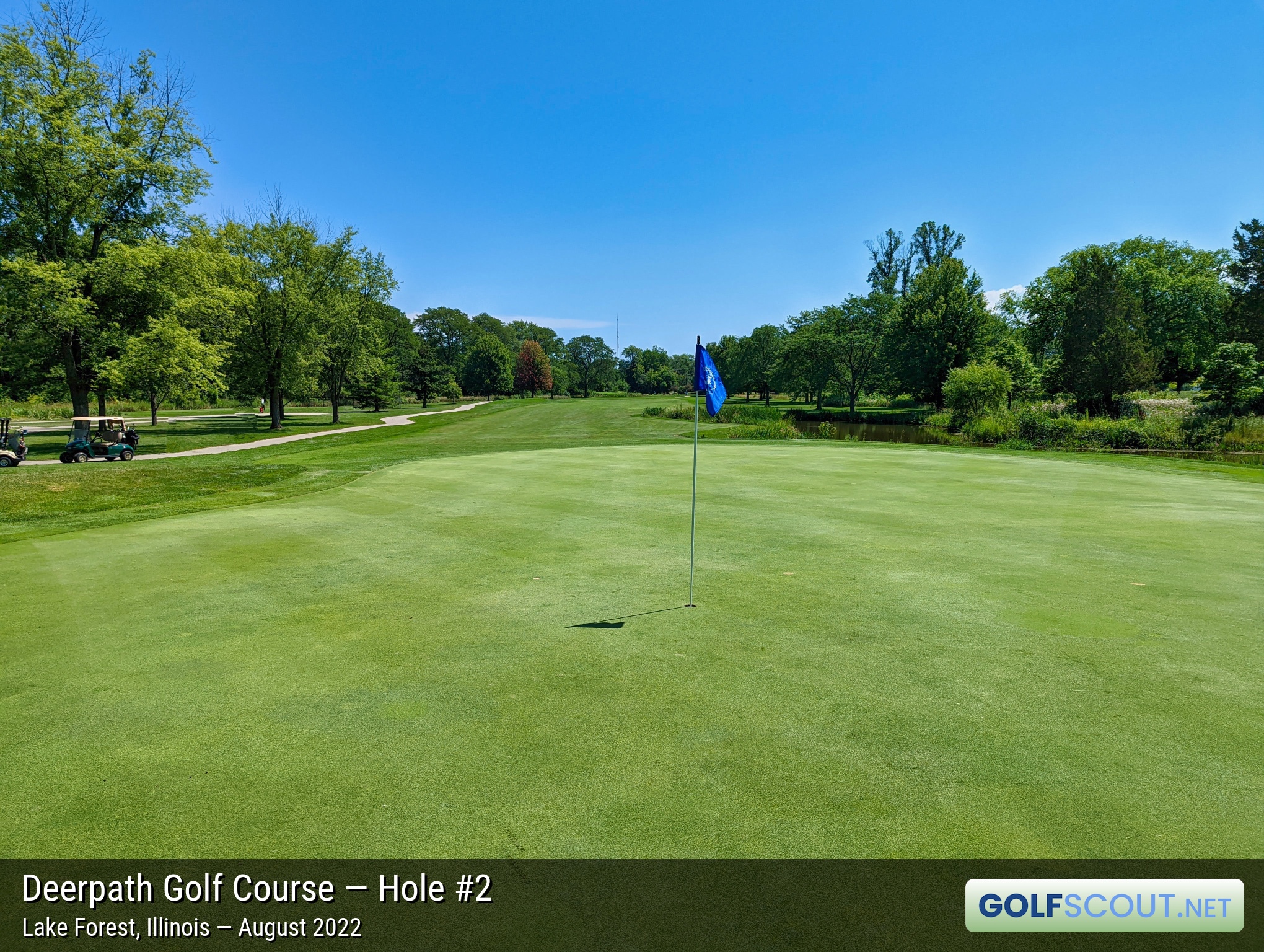 Photo of hole #2 at Deerpath Golf Course in Lake Forest, Illinois. 