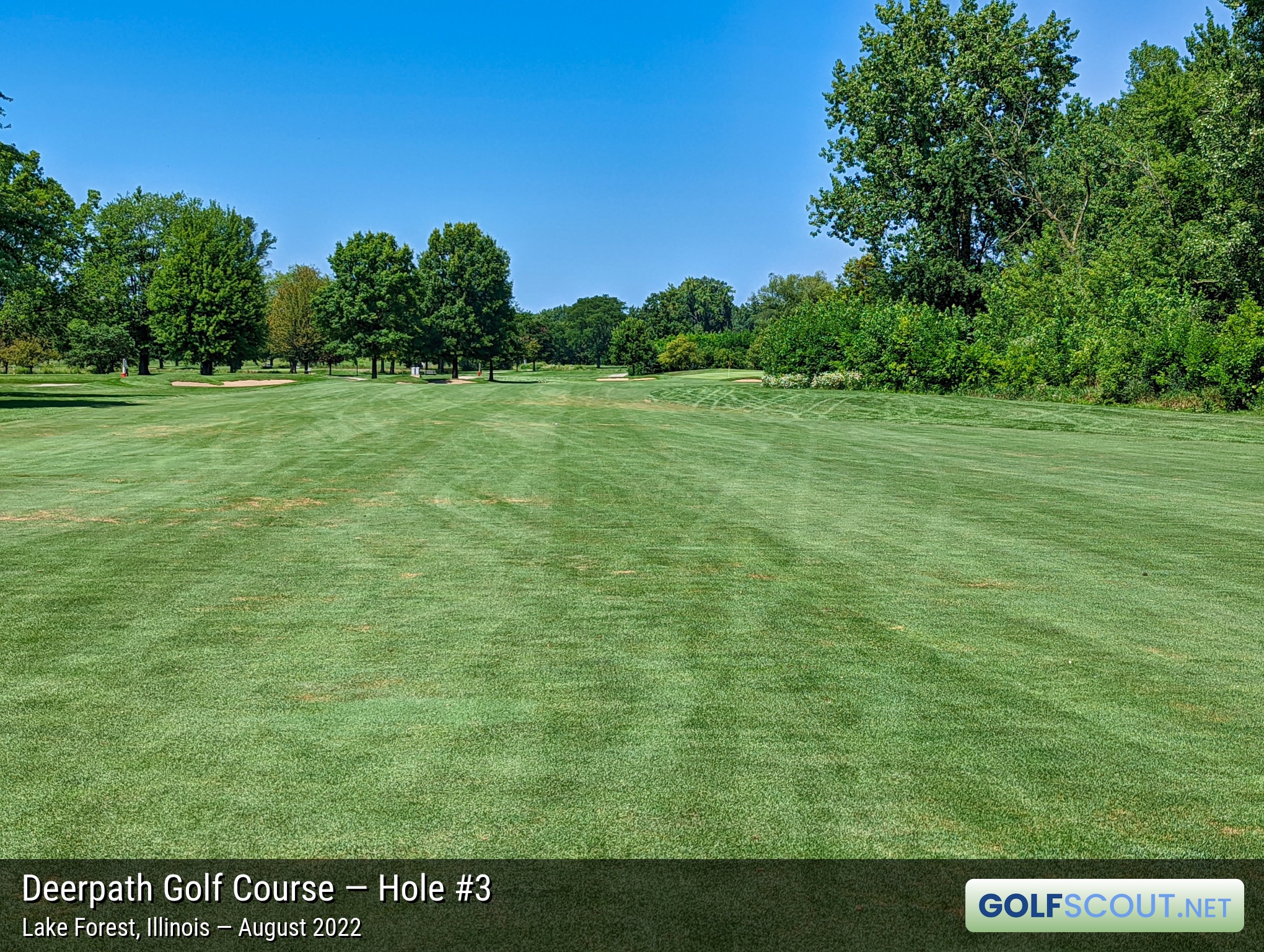 Photo of hole #3 at Deerpath Golf Course in Lake Forest, Illinois. 