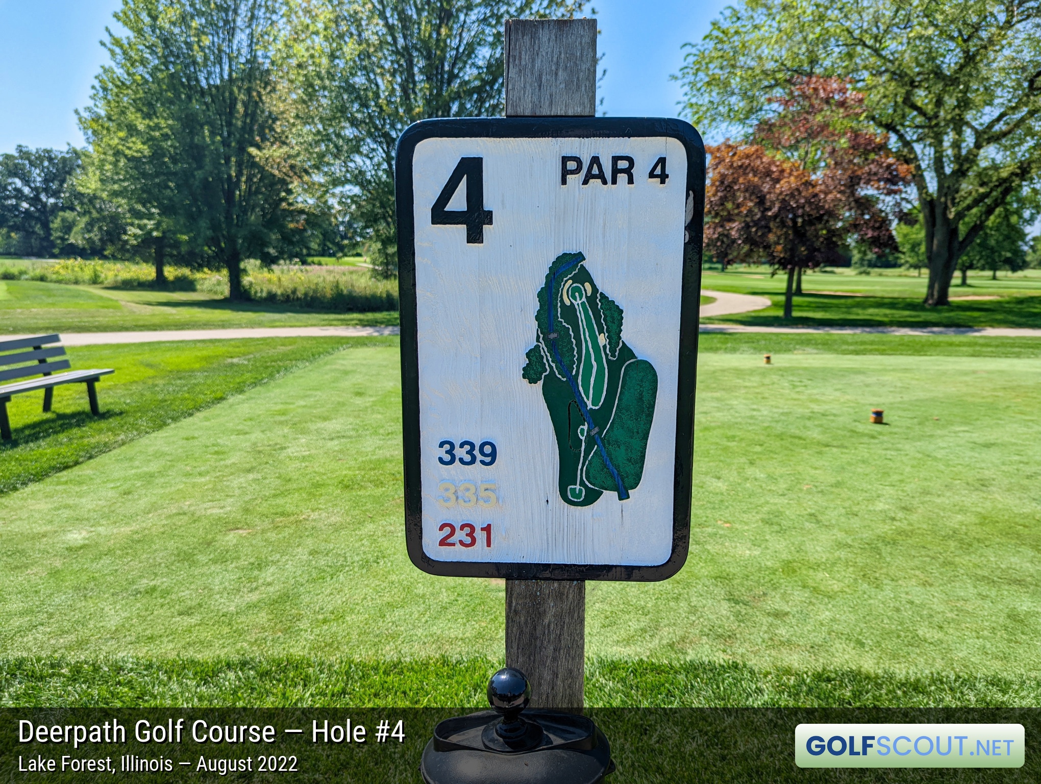 Photo of hole #4 at Deerpath Golf Course in Lake Forest, Illinois. 