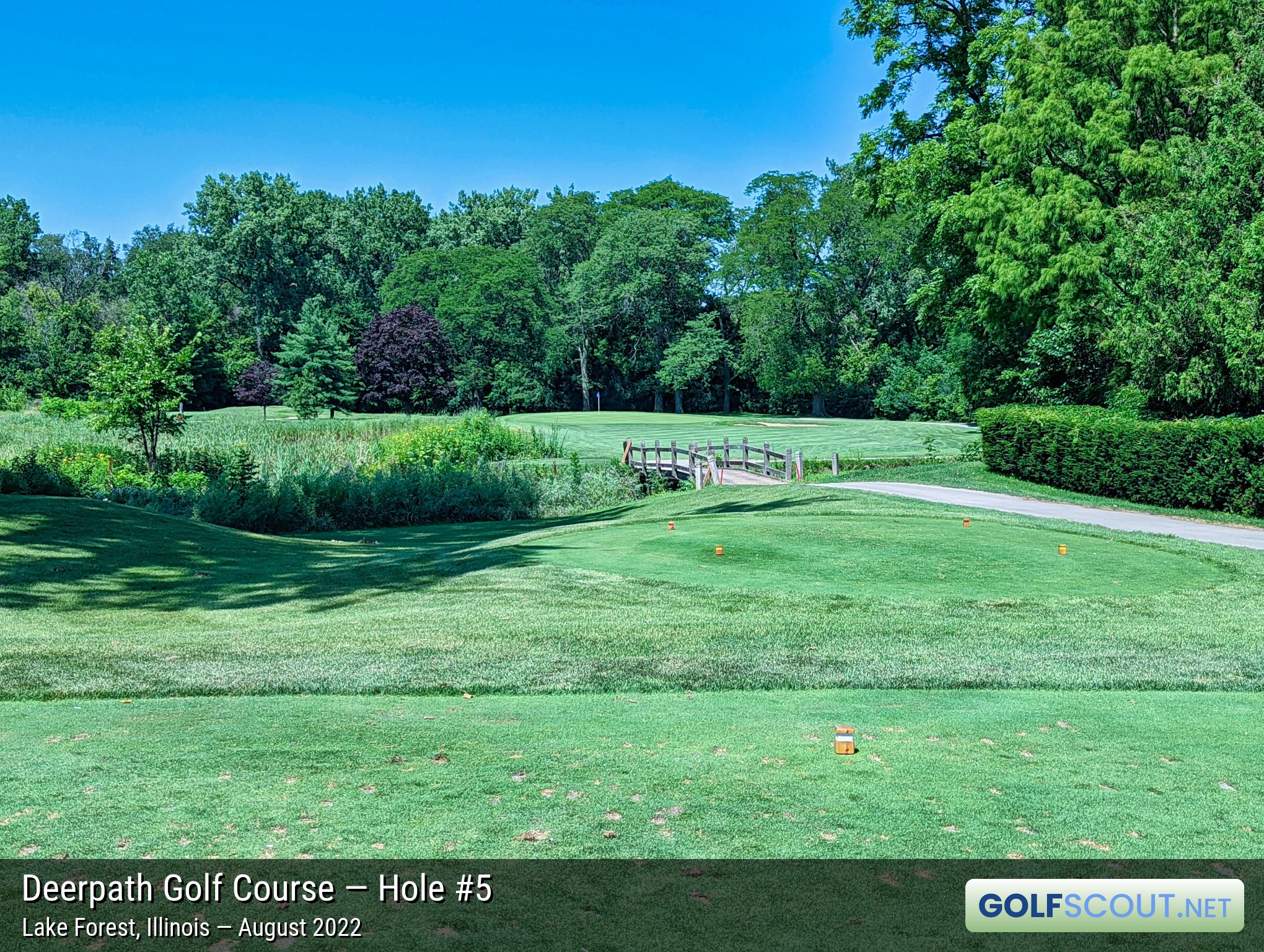 Photo of hole #5 at Deerpath Golf Course in Lake Forest, Illinois. 