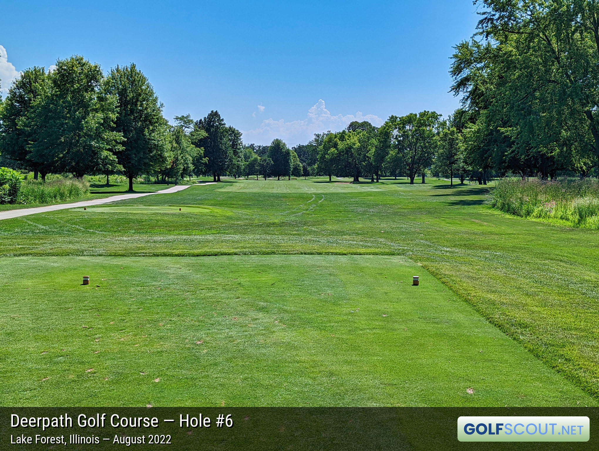 Photo of hole #6 at Deerpath Golf Course in Lake Forest, Illinois. 