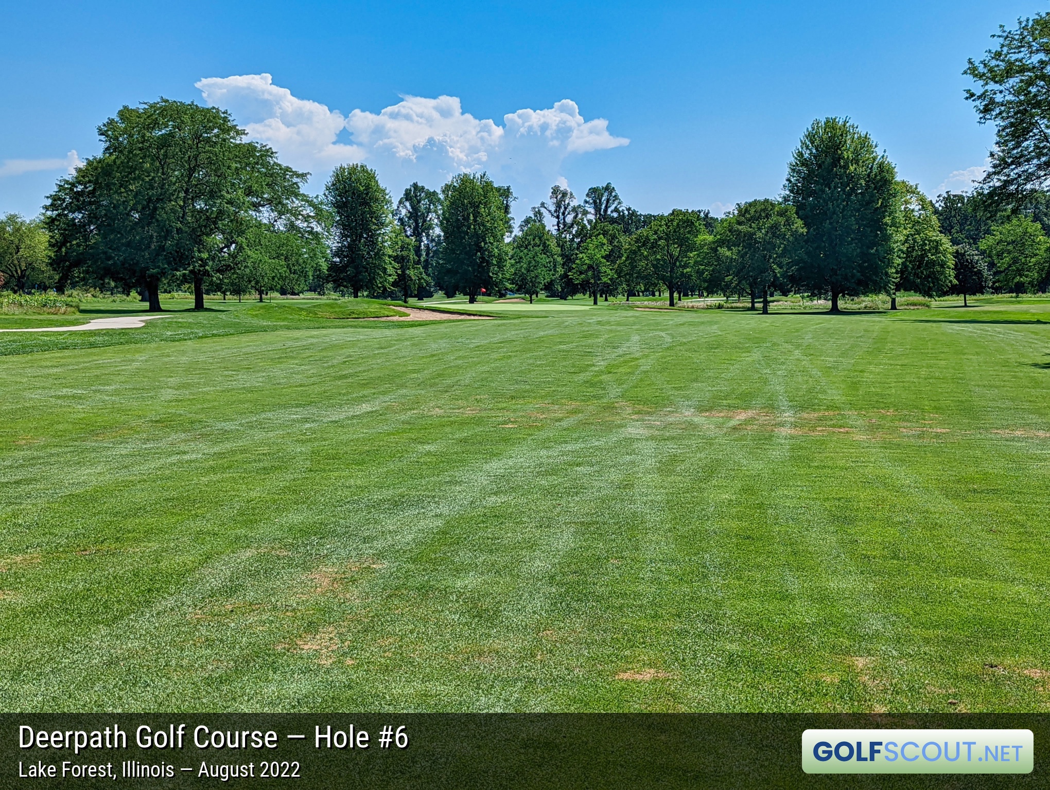 Photo of hole #6 at Deerpath Golf Course in Lake Forest, Illinois. 