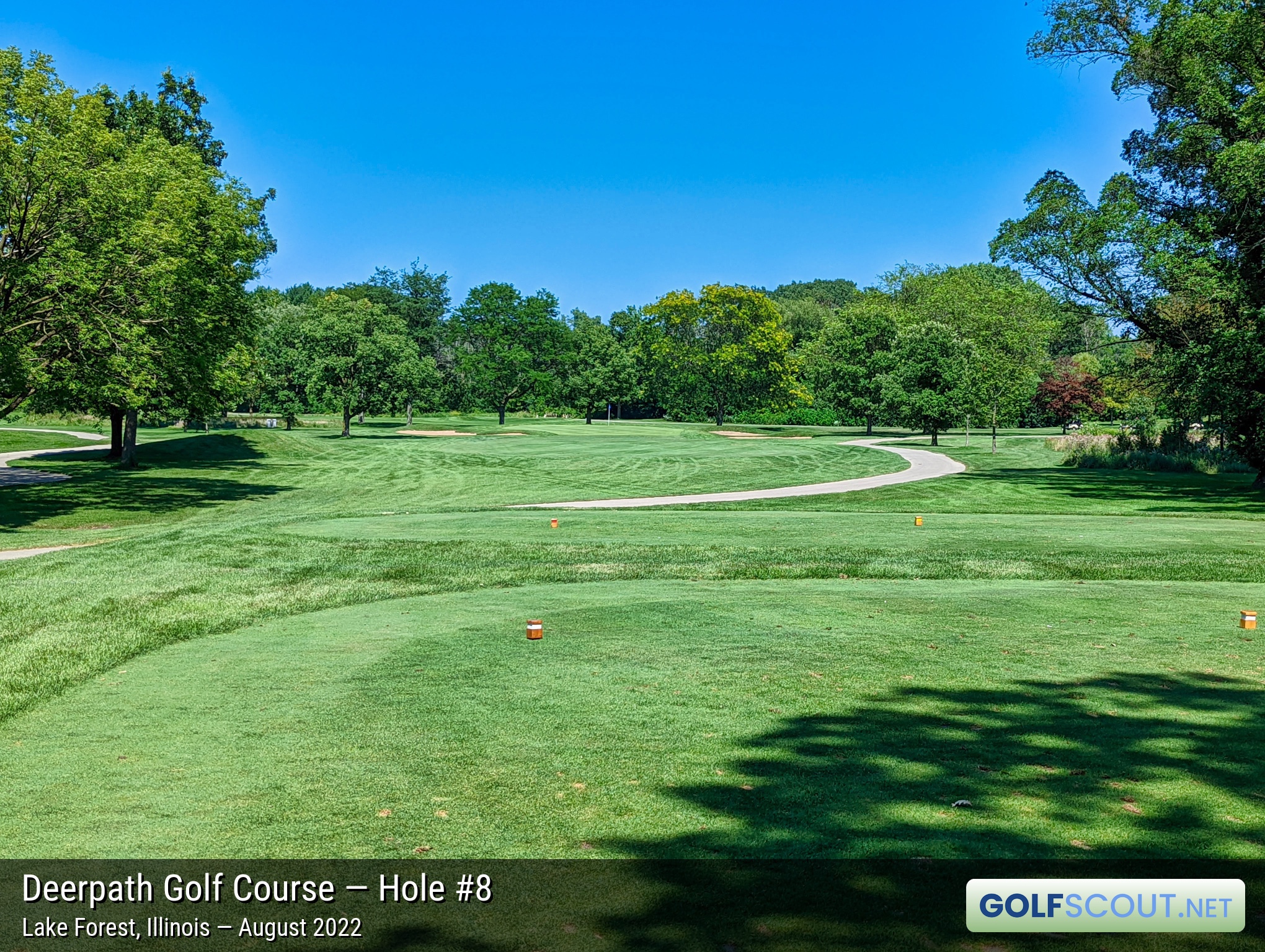 Photo of hole #8 at Deerpath Golf Course in Lake Forest, Illinois. 