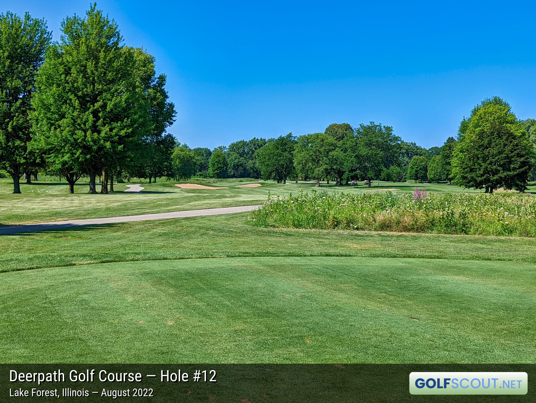 Photo of hole #12 at Deerpath Golf Course in Lake Forest, Illinois. 