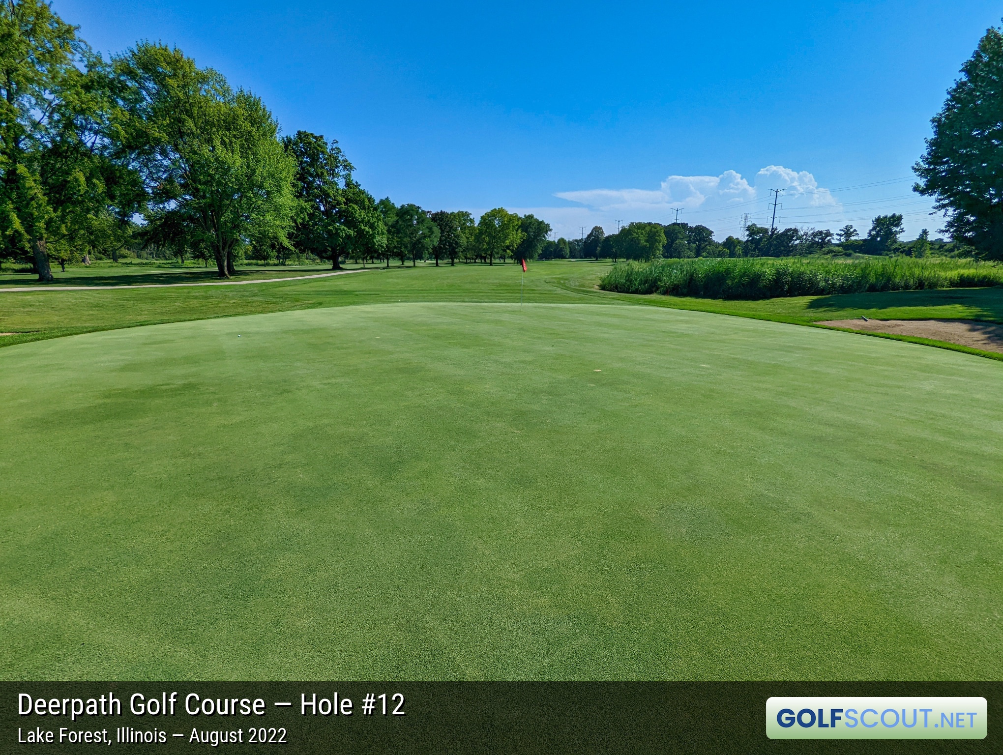 Photo of hole #12 at Deerpath Golf Course in Lake Forest, Illinois. 