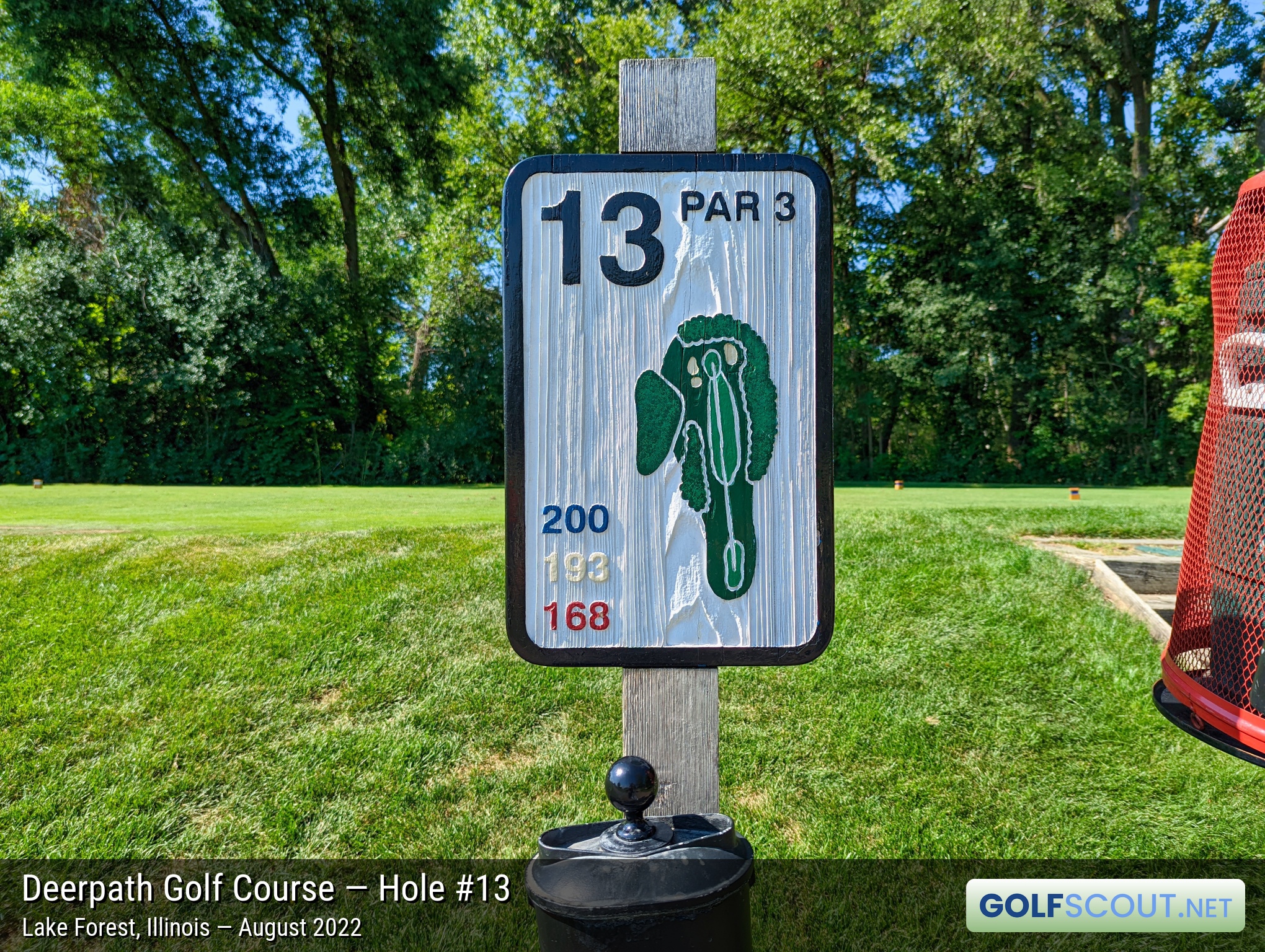 Photo of hole #13 at Deerpath Golf Course in Lake Forest, Illinois. 
