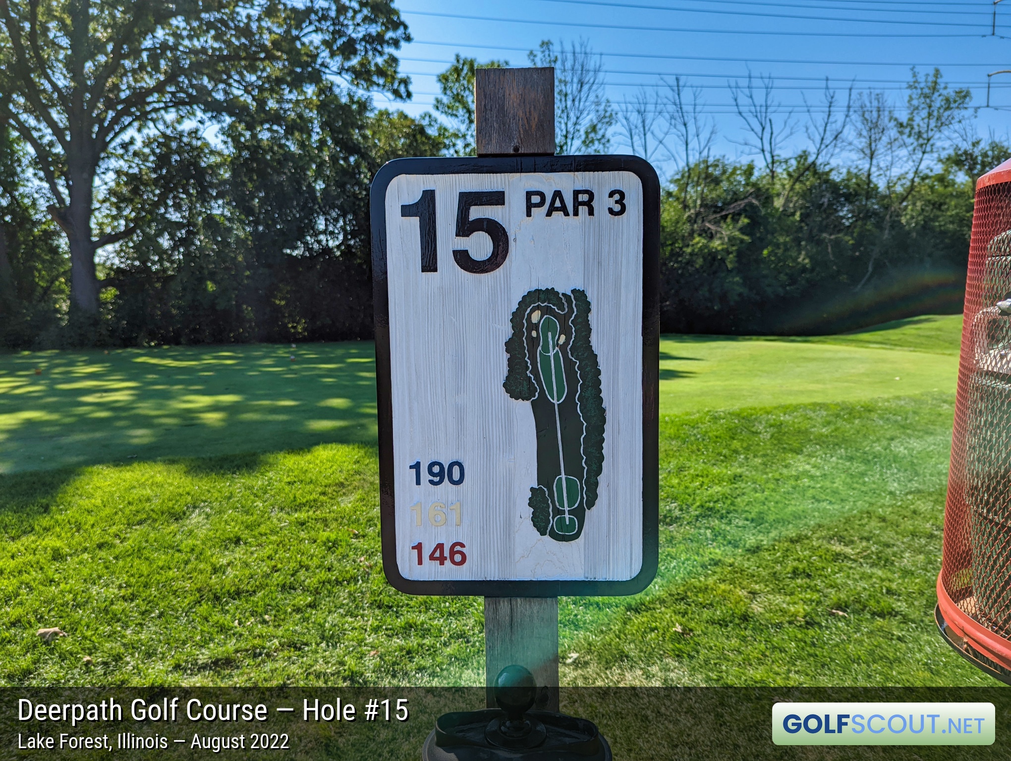 Photo of hole #15 at Deerpath Golf Course in Lake Forest, Illinois. 