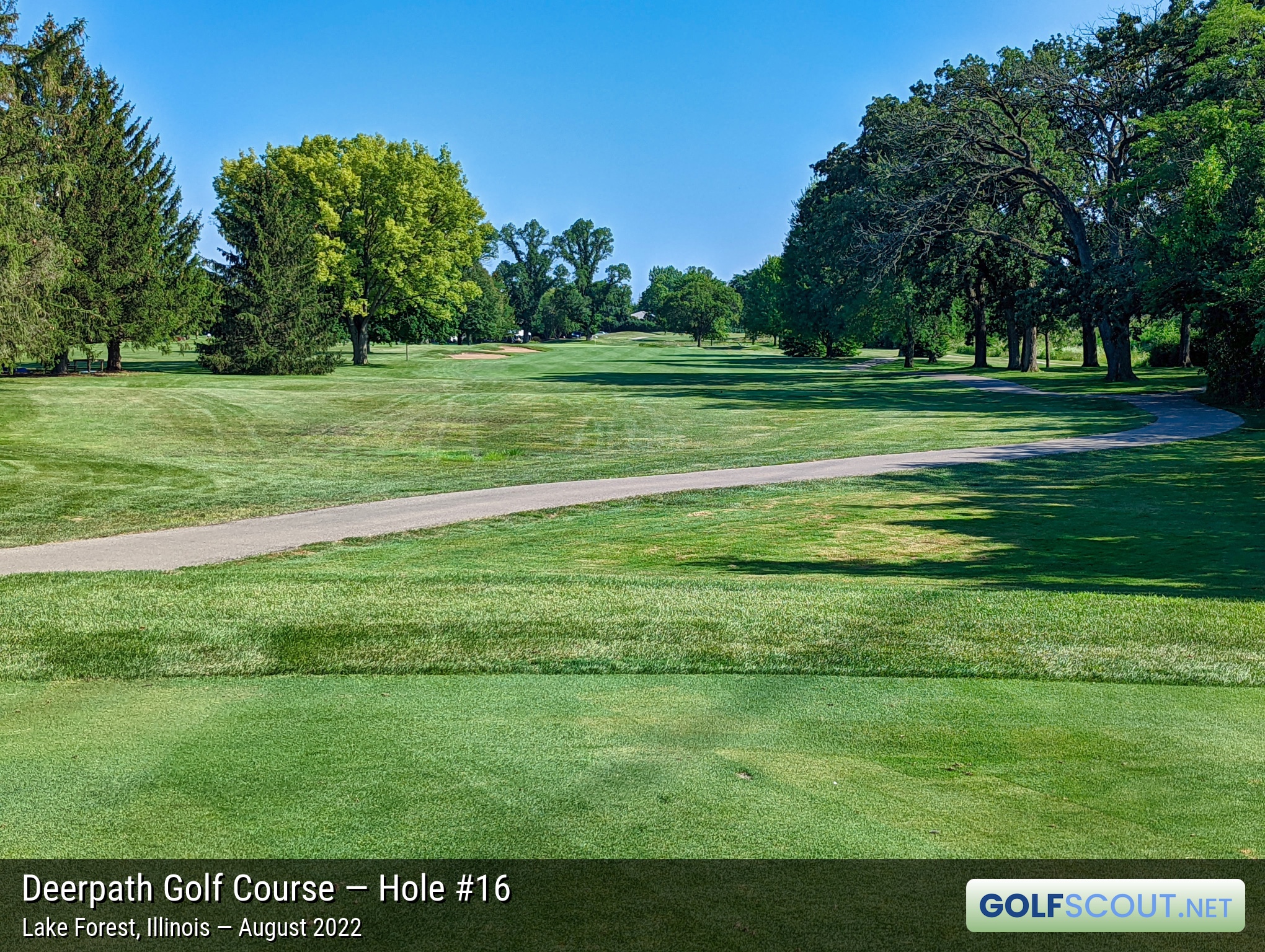 Photo of hole #16 at Deerpath Golf Course in Lake Forest, Illinois. 