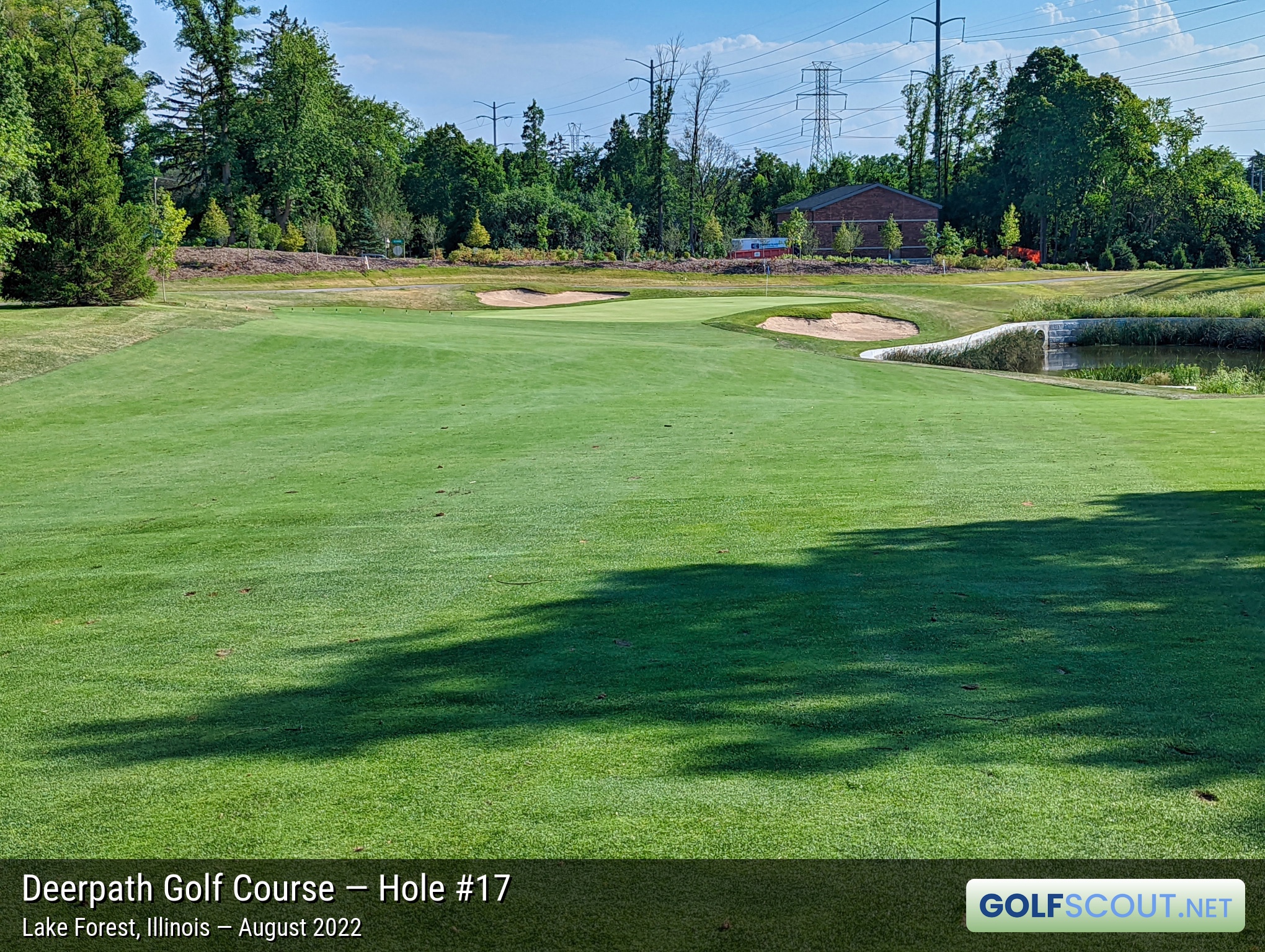 Photo of hole #17 at Deerpath Golf Course in Lake Forest, Illinois. 
