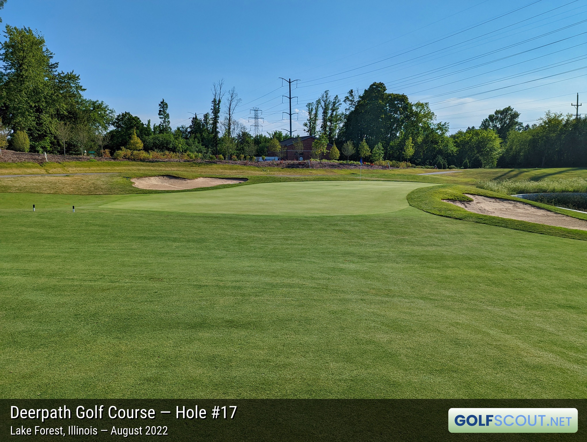 Photo of hole #17 at Deerpath Golf Course in Lake Forest, Illinois. 