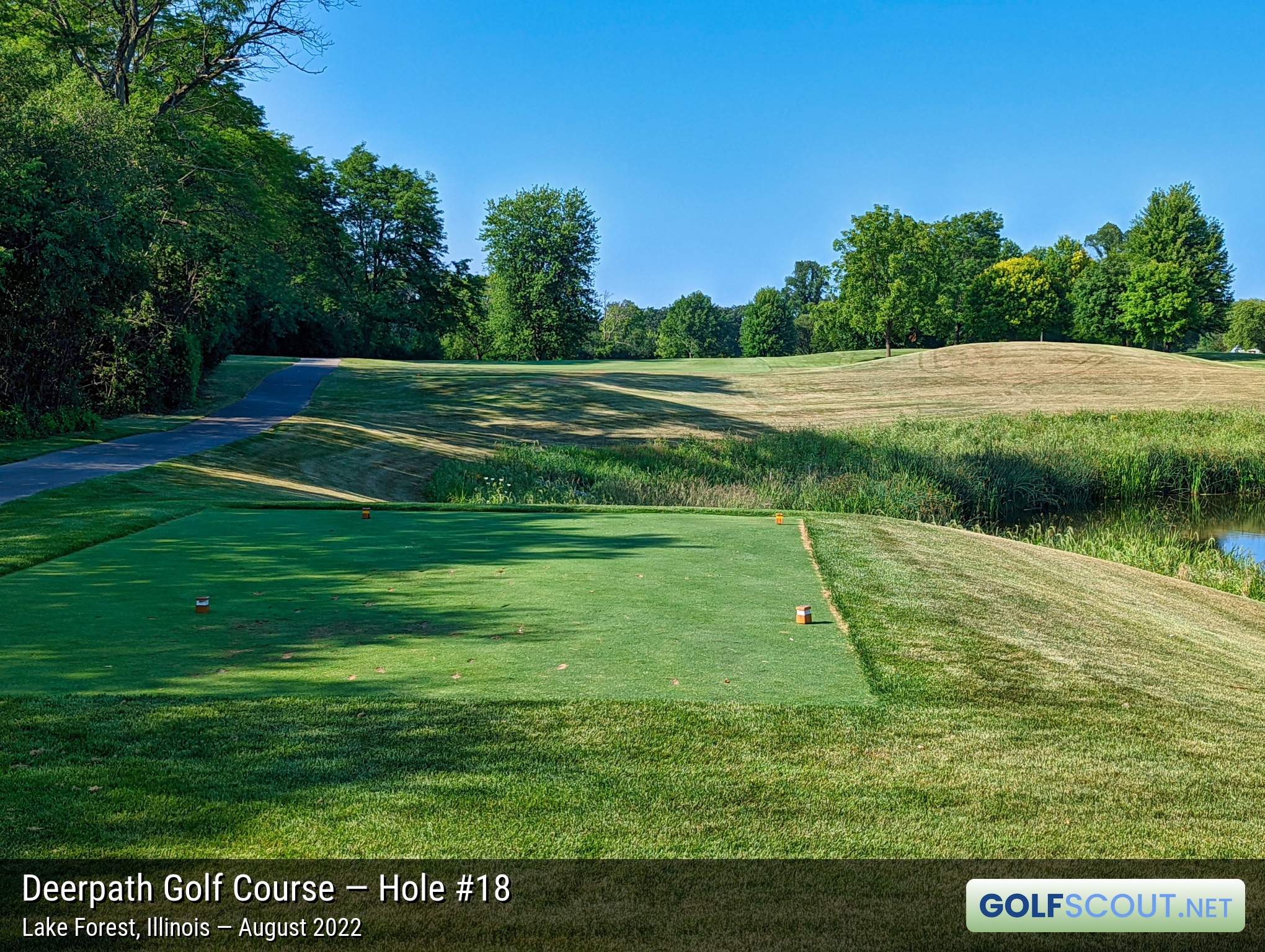 Photo of hole #18 at Deerpath Golf Course in Lake Forest, Illinois. 