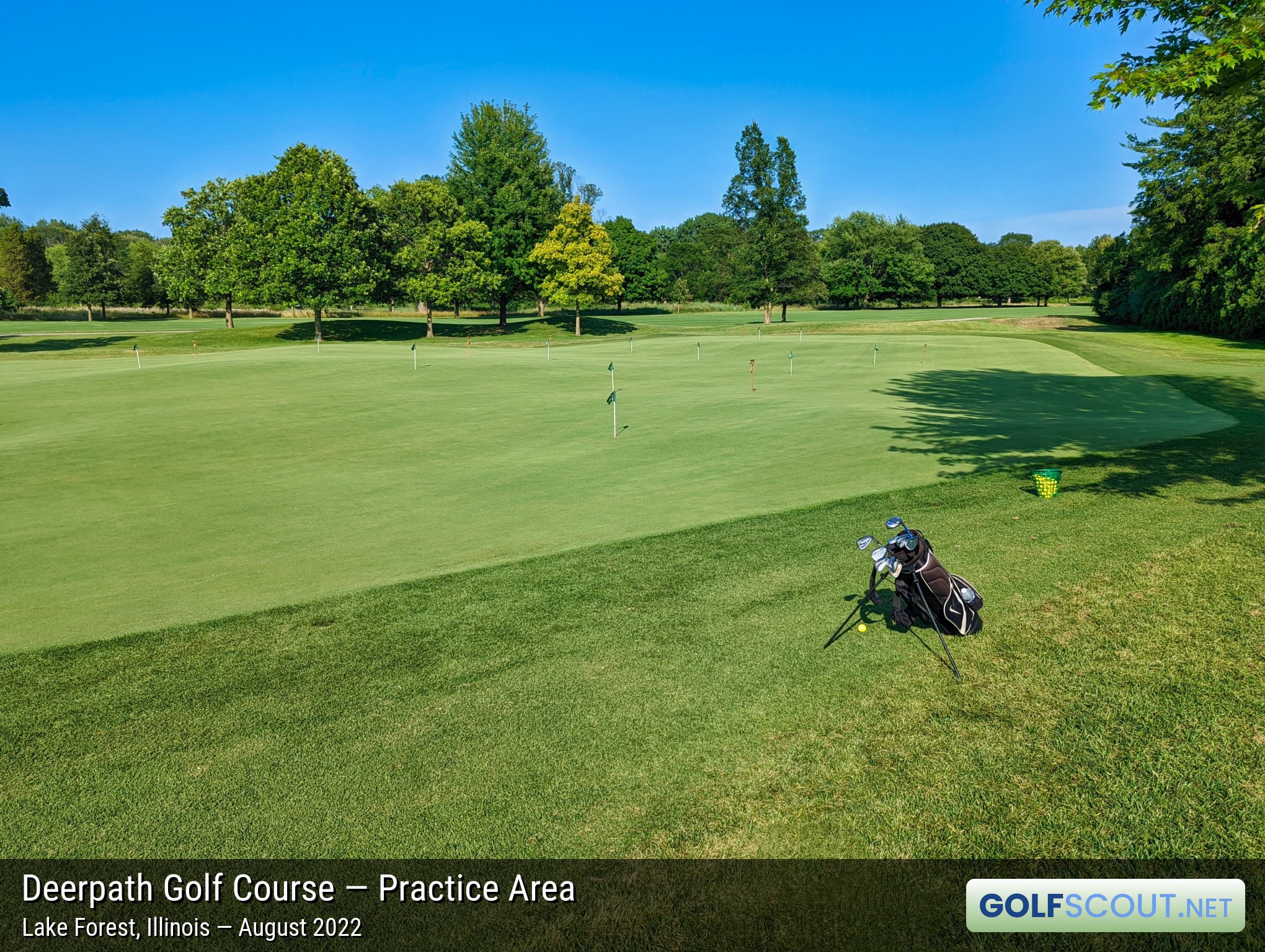 Photo of the practice area at Deerpath Golf Course in Lake Forest, Illinois. 