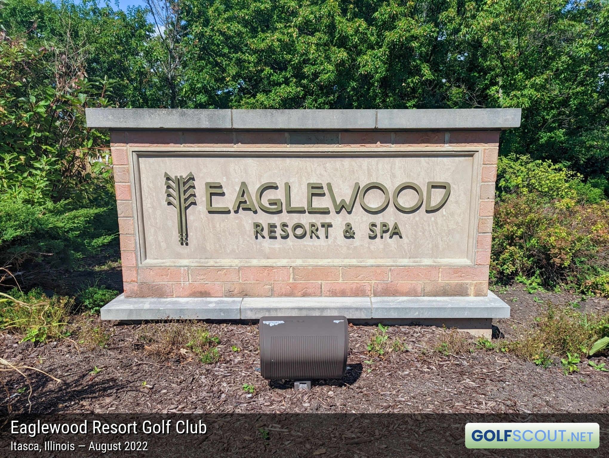 Sign at the entrance to Eaglewood Resort Golf Club