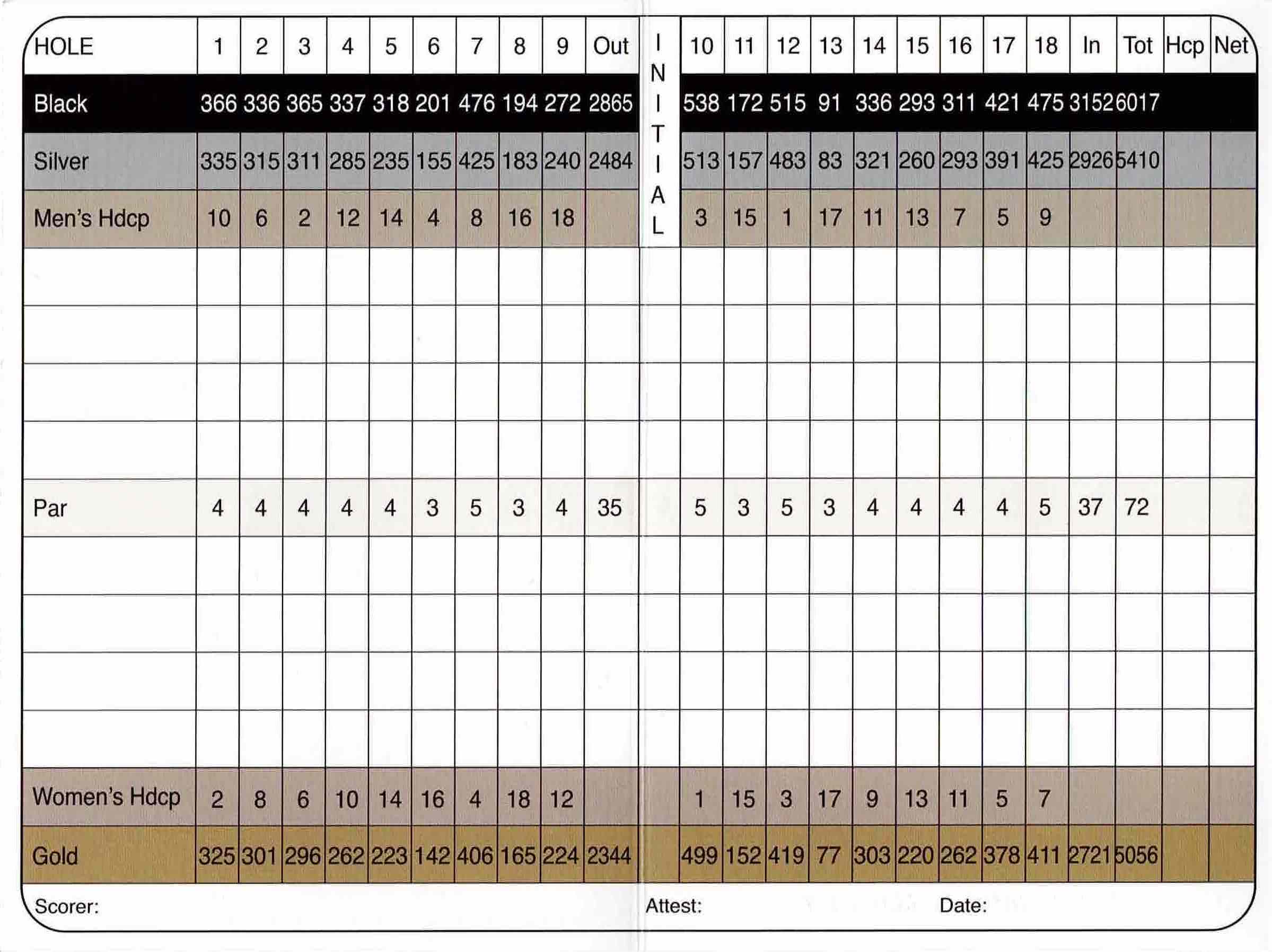 Scan of the scorecard from Eaglewood Resort Golf Club in Itasca, Illinois. 