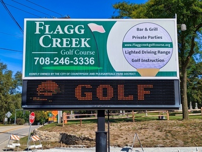 Flagg Creek Golf Course Entrance Sign
